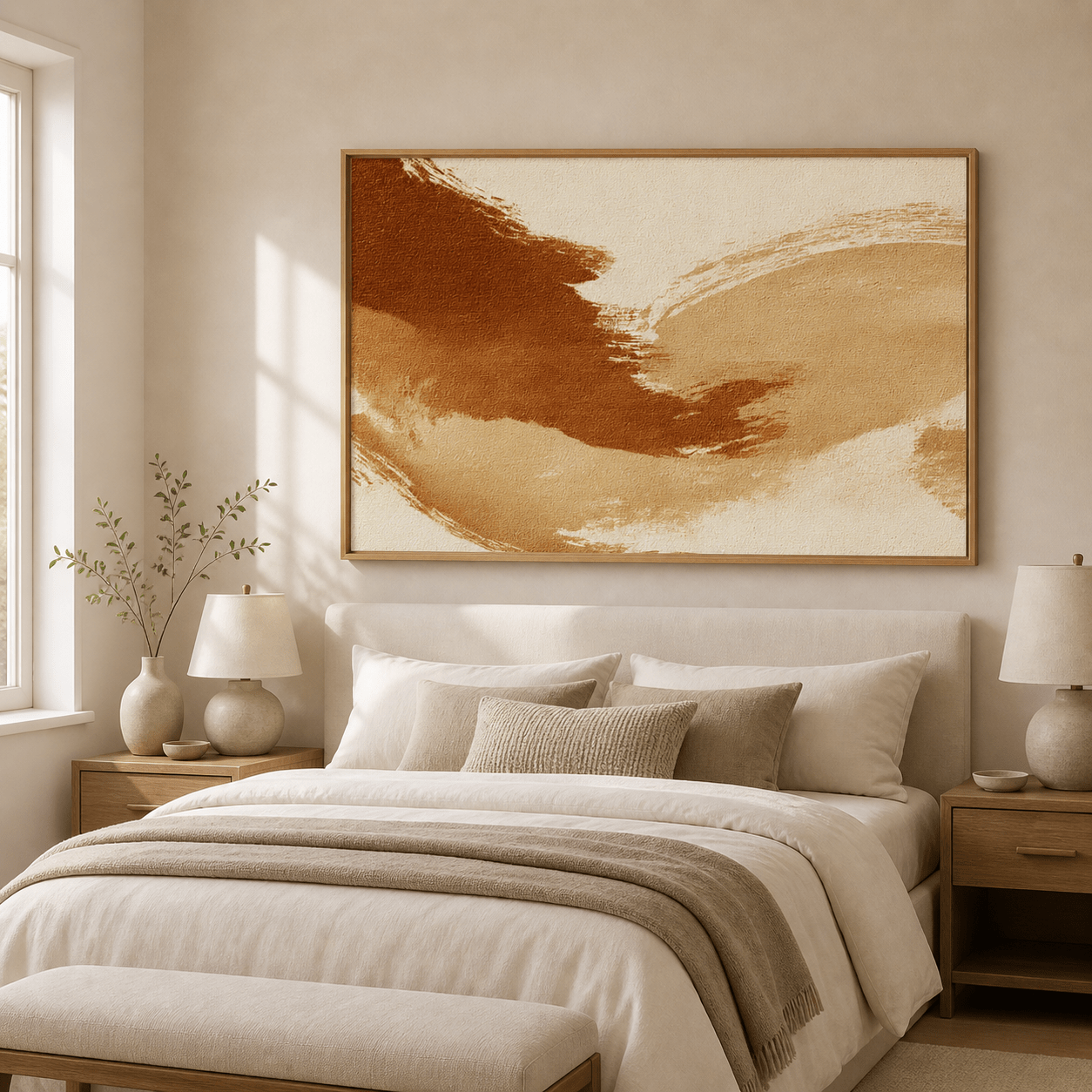 Earthy Wall Art Canvas Print — Sienna Drift by Rossetti Art