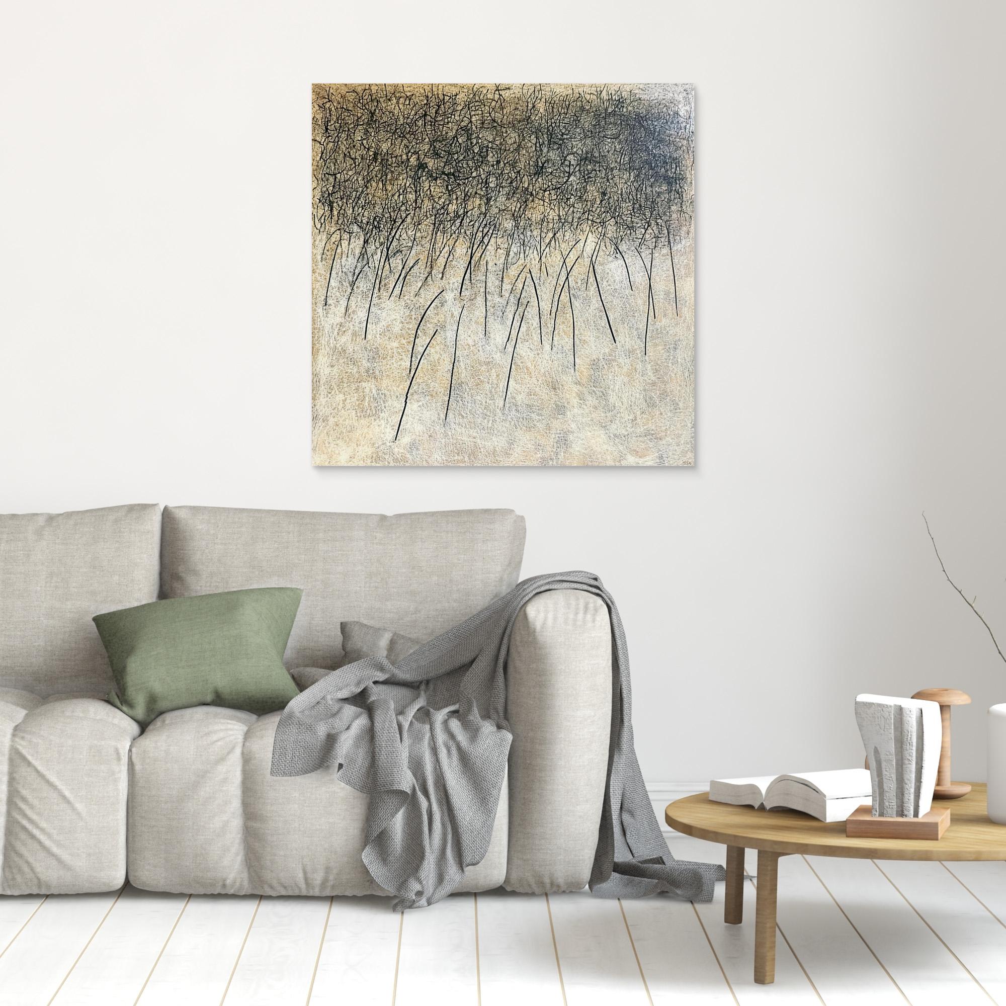 Canvas Print: Whispering Fields - Minimalist Abstract Line Art