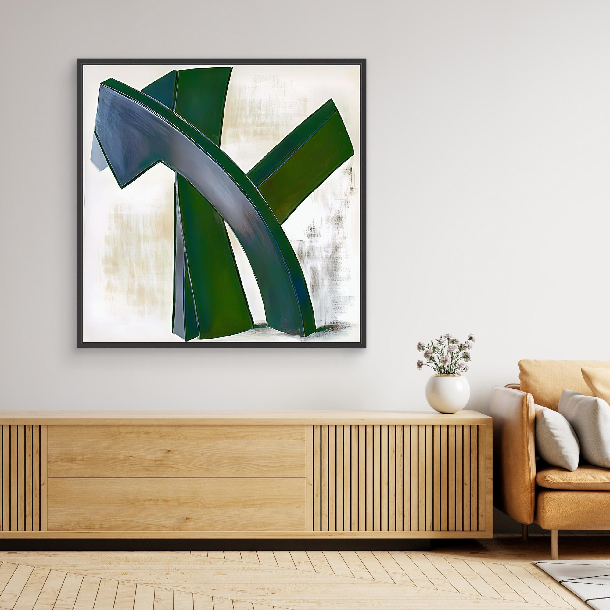 Canvas Print: Emerald Motion - Abstract Modern Wall Art