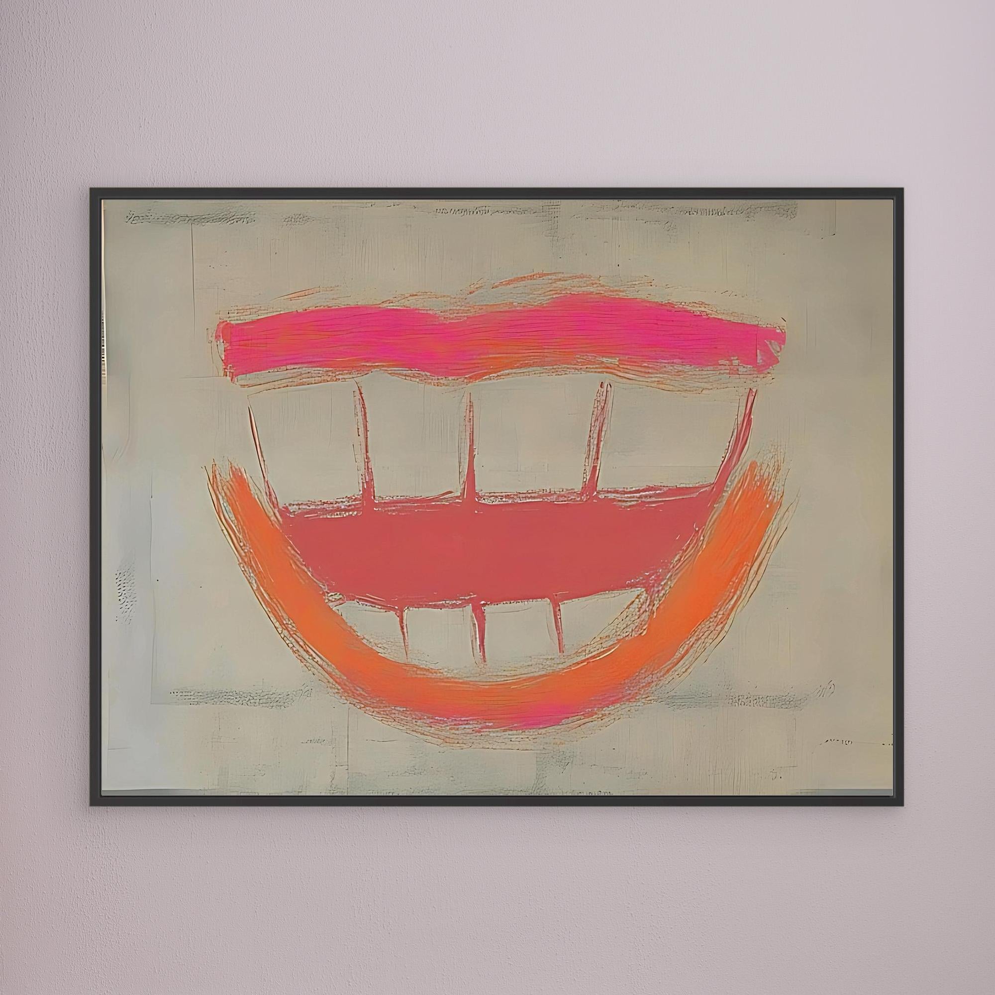 Canvas Print: Neon Grin - Abstract Pop Art Wall Art