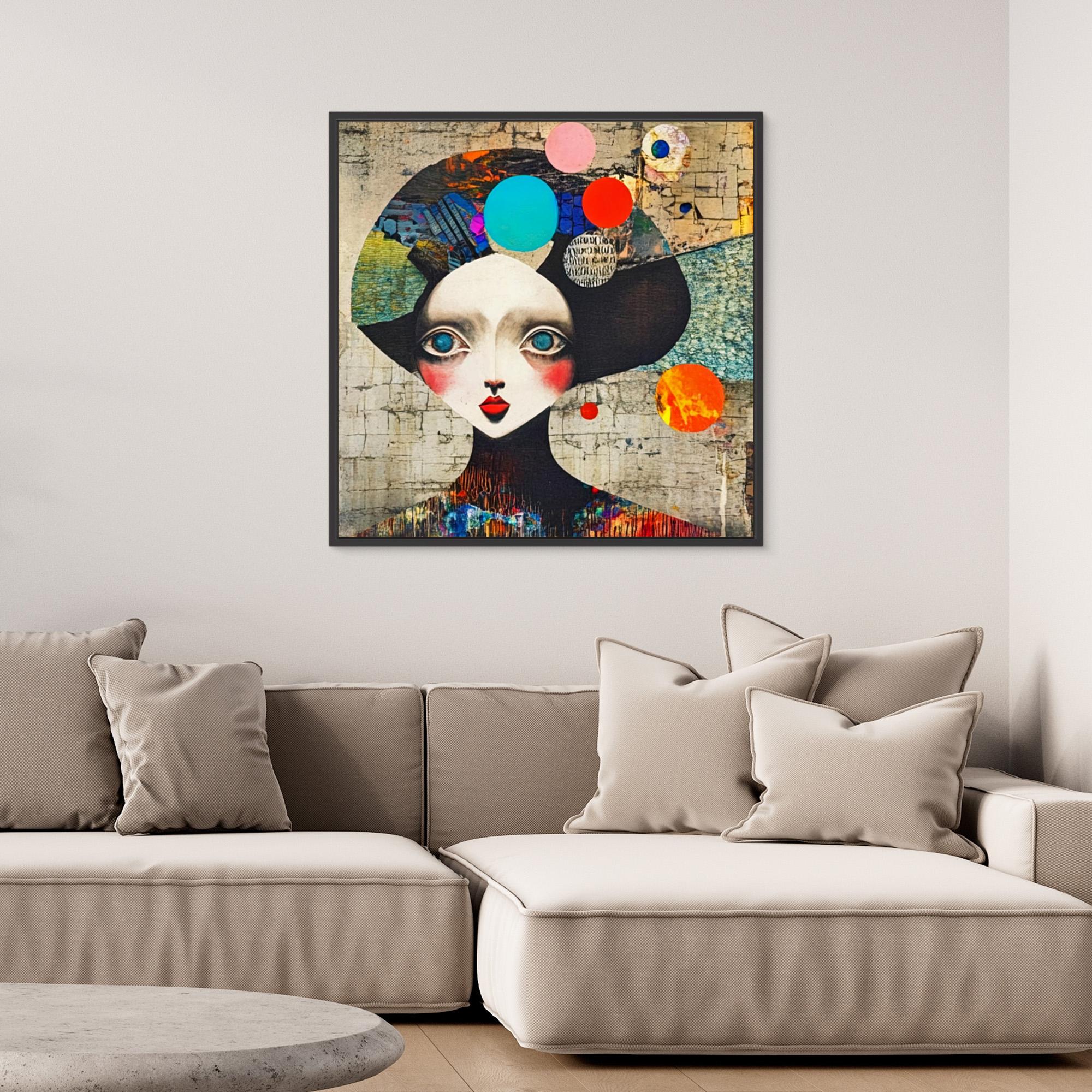 Original Painting : "Whimsical Vision" - Abstract Portrait Print | Vibrant Surreal Wall Art