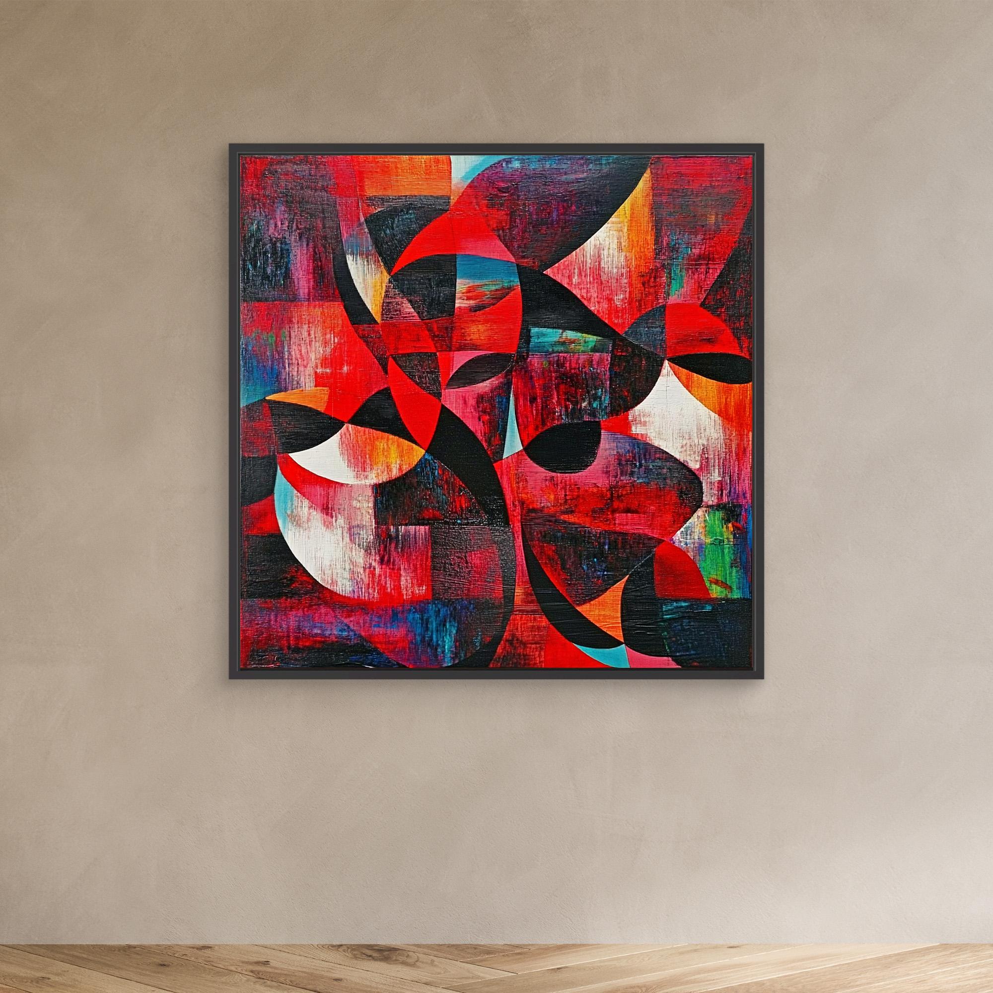 Canvas Print : Rhythms in Red | Abstract Geometric Wall Art | Modern Canvas