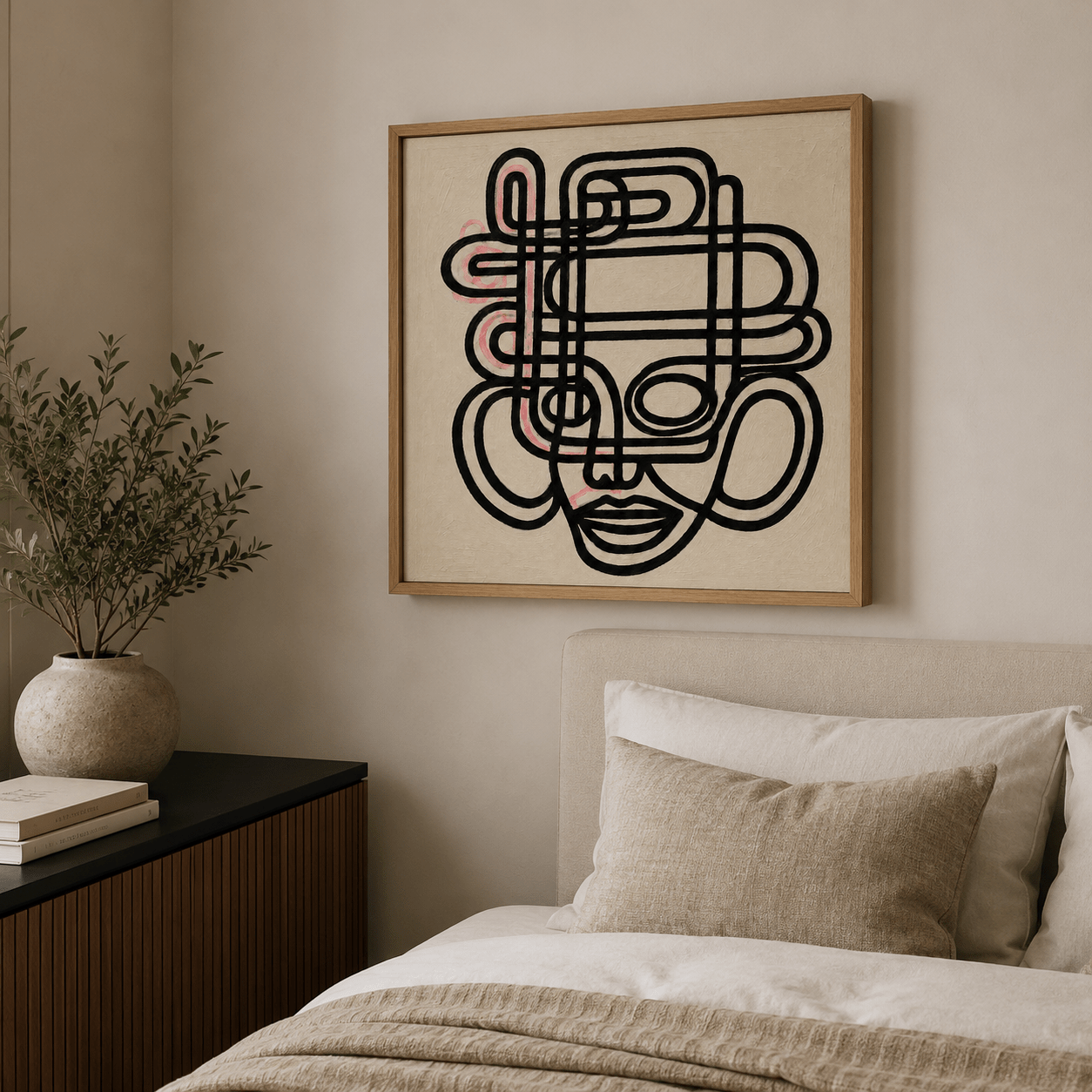 Face Line Art Canvas Print
