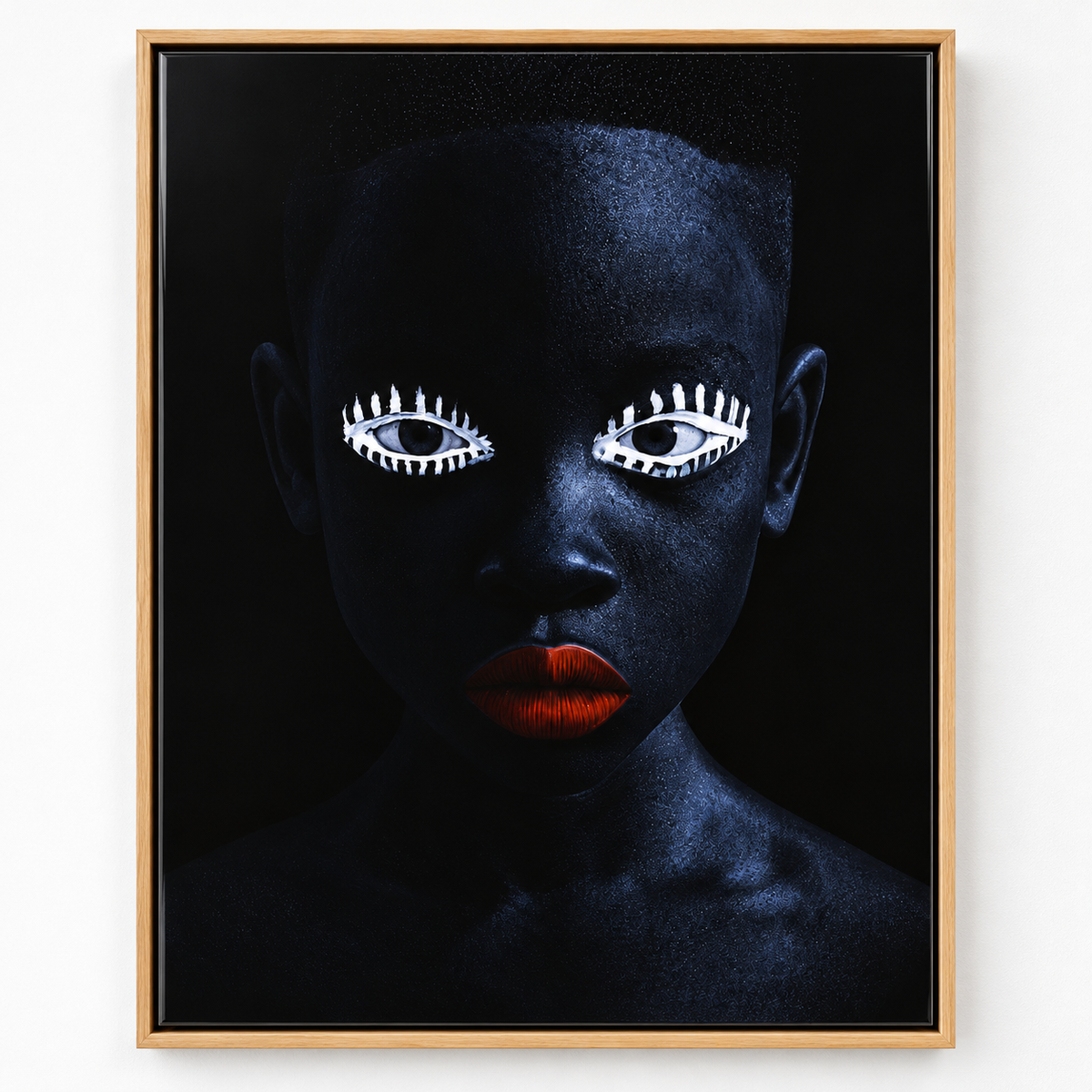 Face Wall Art – Night Gaze framed acrylic print on a wall by Rossetti Art