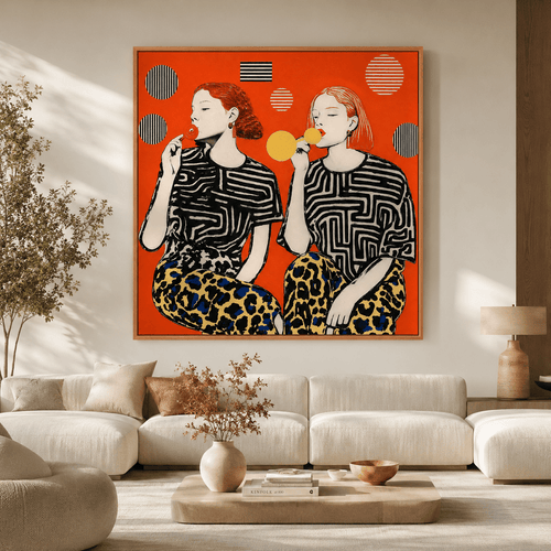 Fashion Wall Art Canvas — Sugar Rush by Rossetti Art modern abstract canvas wall art by Rossetti Art – luxury interior design artwork for living room, bedroom, office – Bedroom Canvas Prints Entryway Wall Art figurative