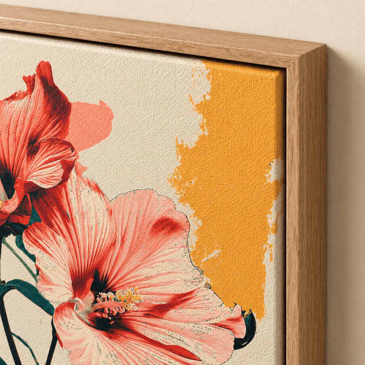 Floral Art Print Canvas — Hibiscus Blush by Rossetti Art