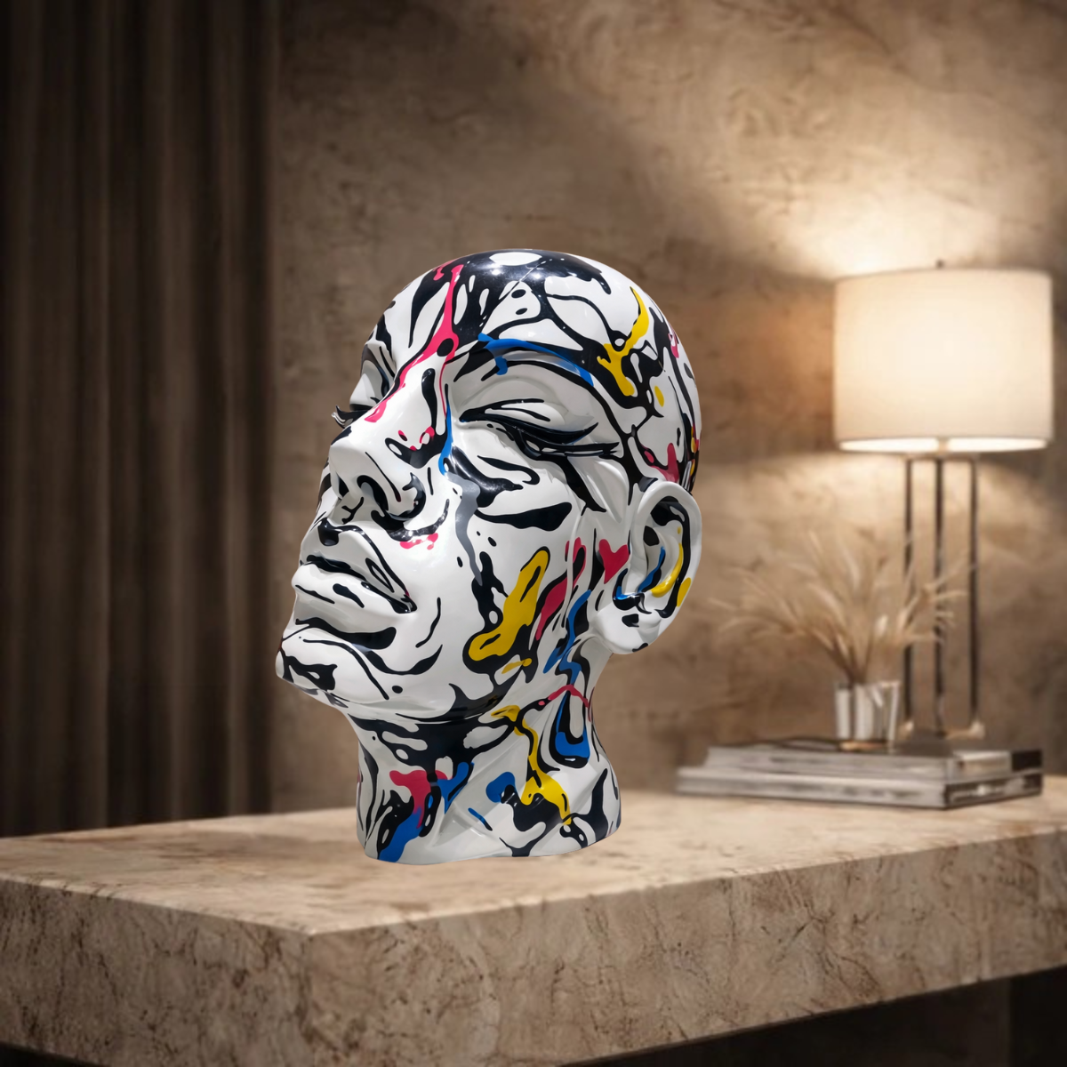 Large Head Sculpture Decor - Chromatic Quietude Bust