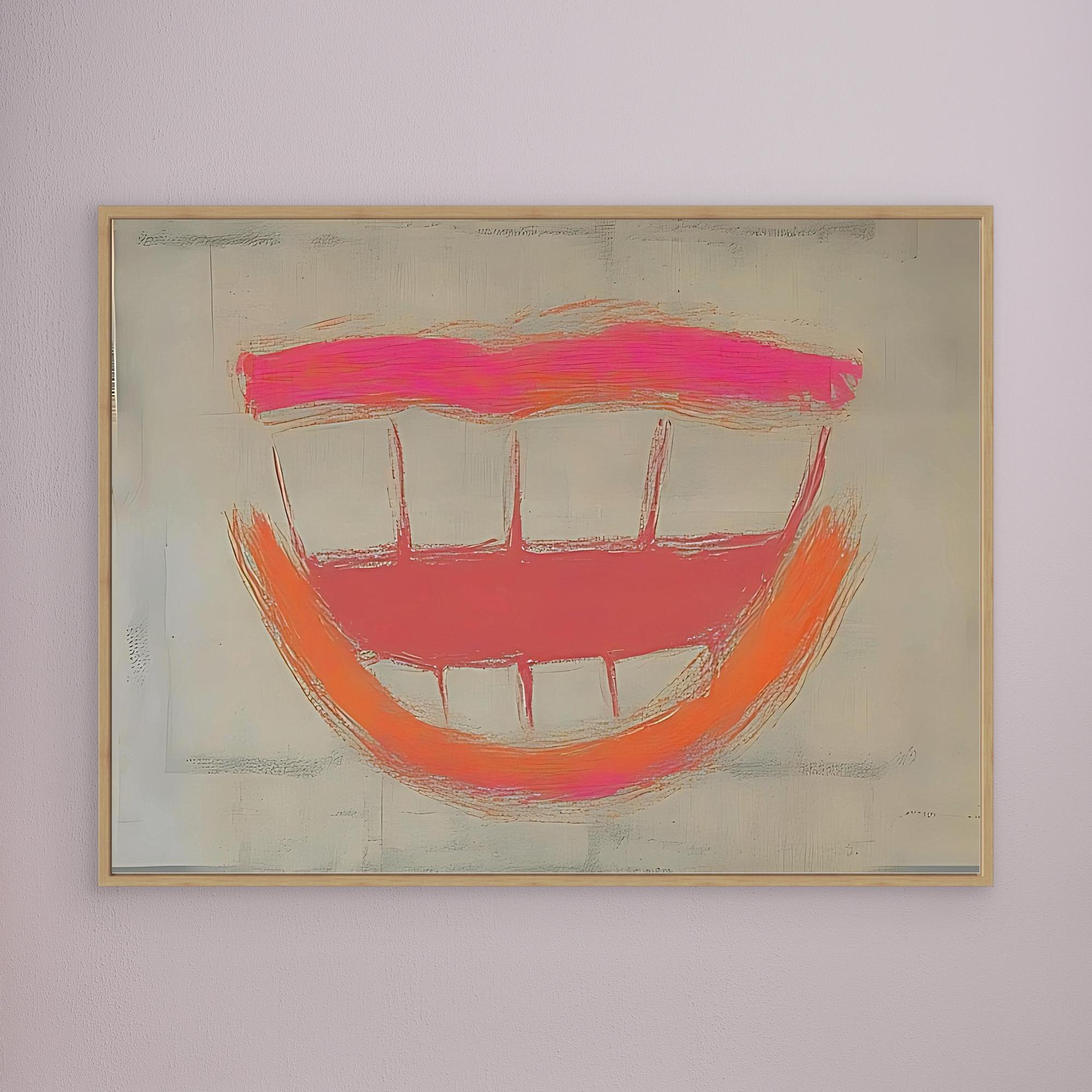 Canvas Print: Neon Grin - Abstract Pop Art Wall Art