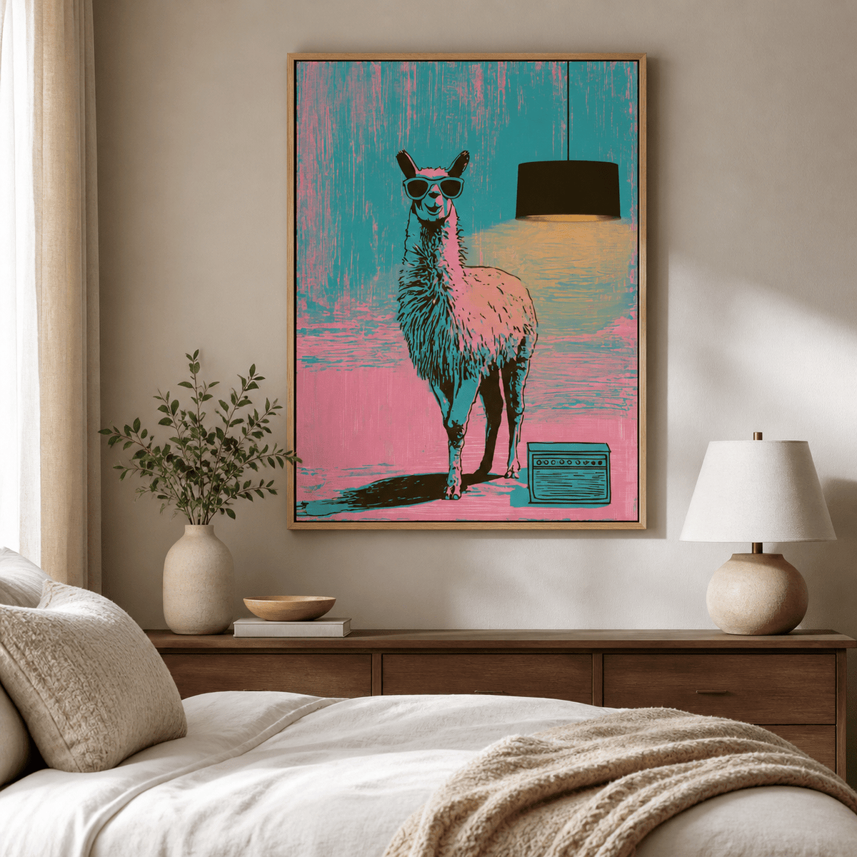 Funny Wall Art Canvas Print — Cool Llama by Rossetti Art
