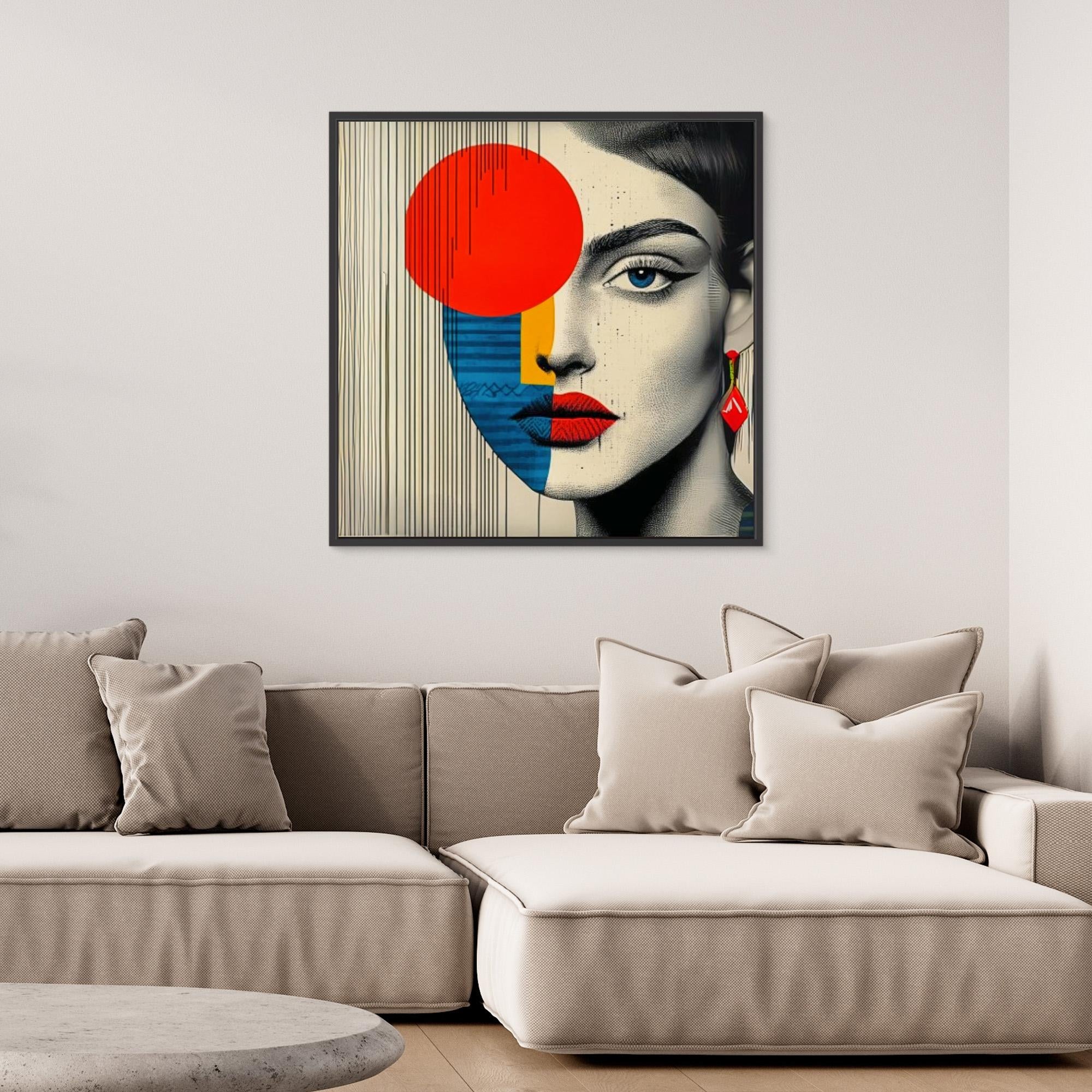 Canvas Print : Abstract Vision - Modern Geometric Portrait Art Print 