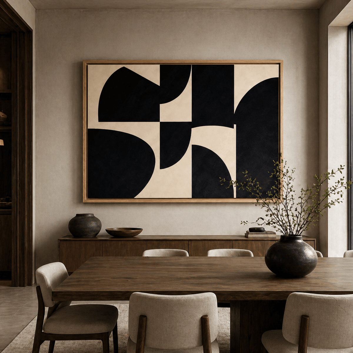 Geometric Abstract Canvas Print — Dark Geometry by Rossetti Art