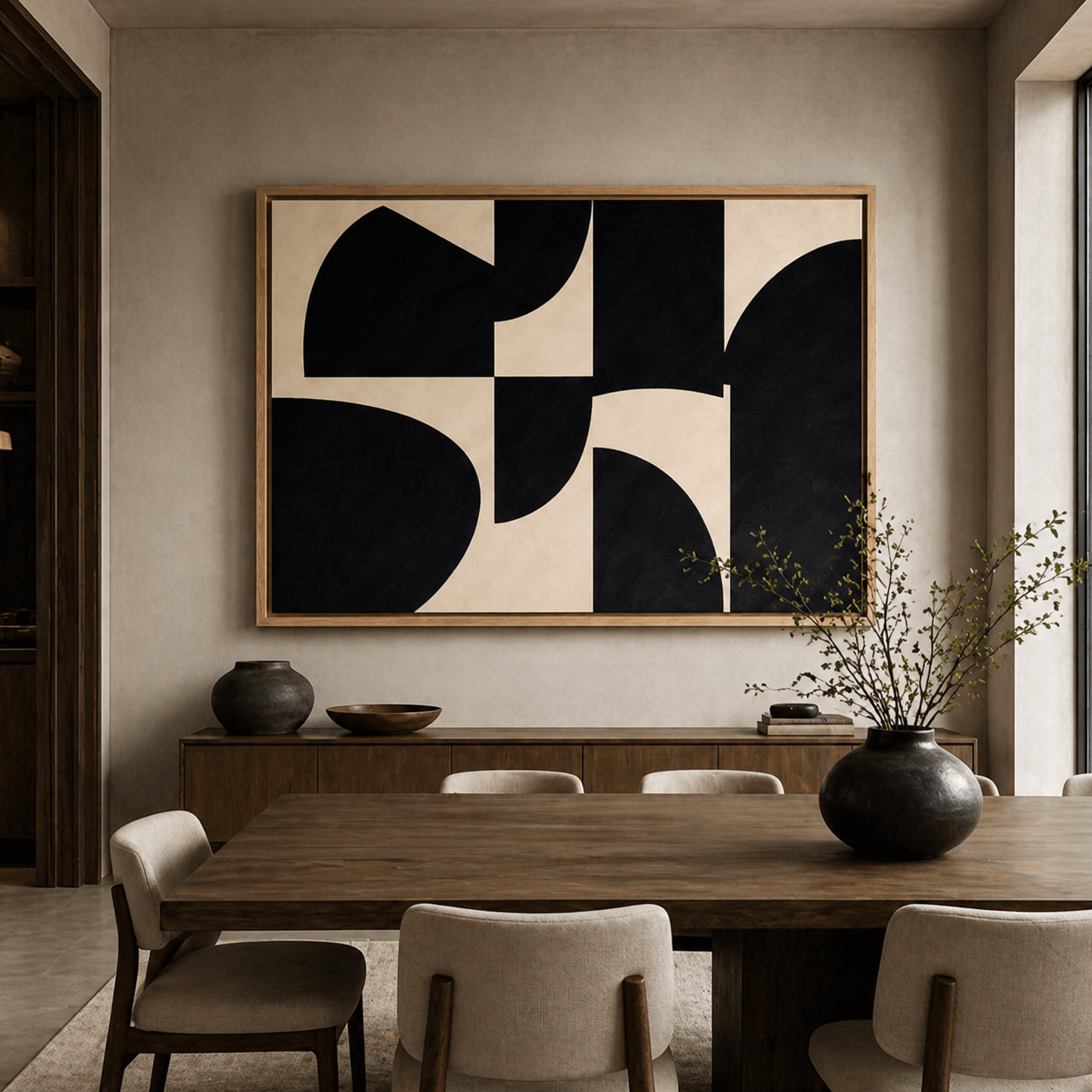 Geometric Abstract Canvas Print — Dark Geometry by Rossetti Art