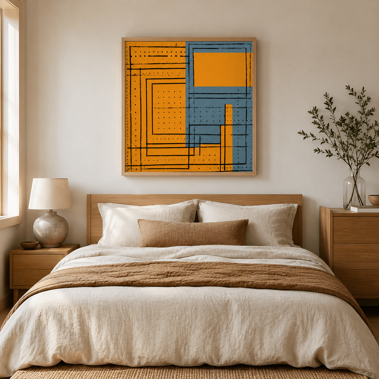 Geometric Abstract Painting Canvas Print — Blueprint by Rossetti Art
