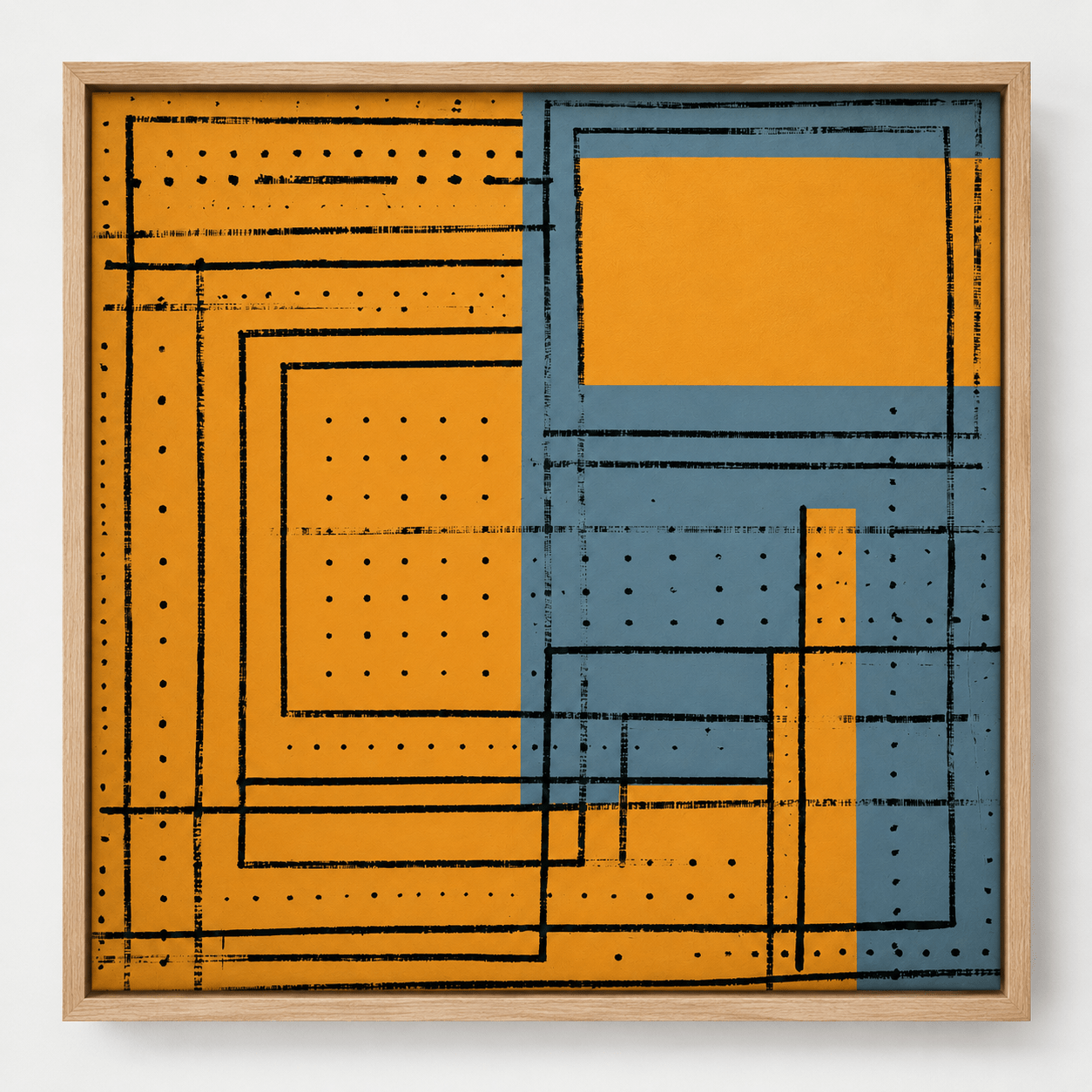 Geometric Abstract Painting Canvas Print — Blueprint by Rossetti Art