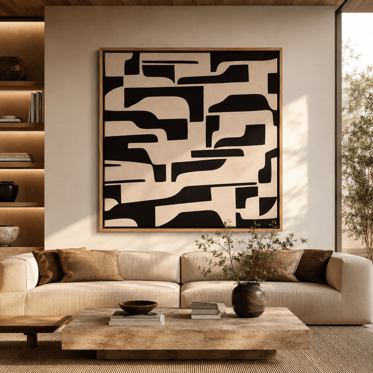Geometric Abstract Wall Art Canvas Print — Labyrinth by Rossetti Art