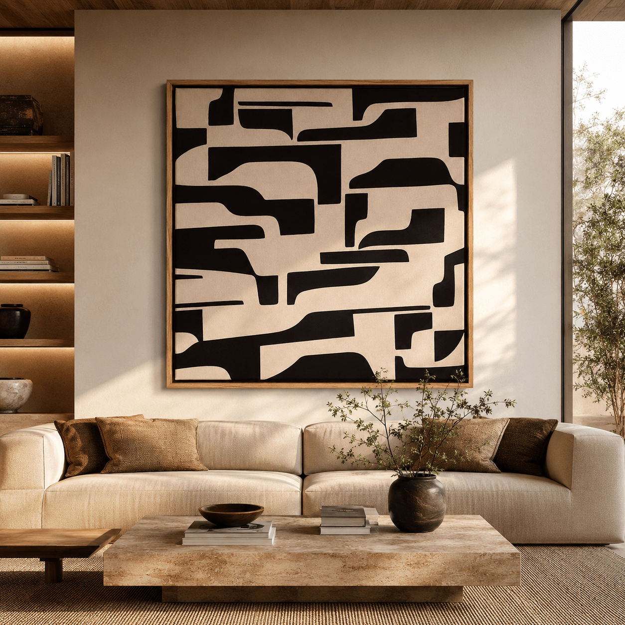 Geometric Abstract Wall Art Canvas Print — Labyrinth by Rossetti Art