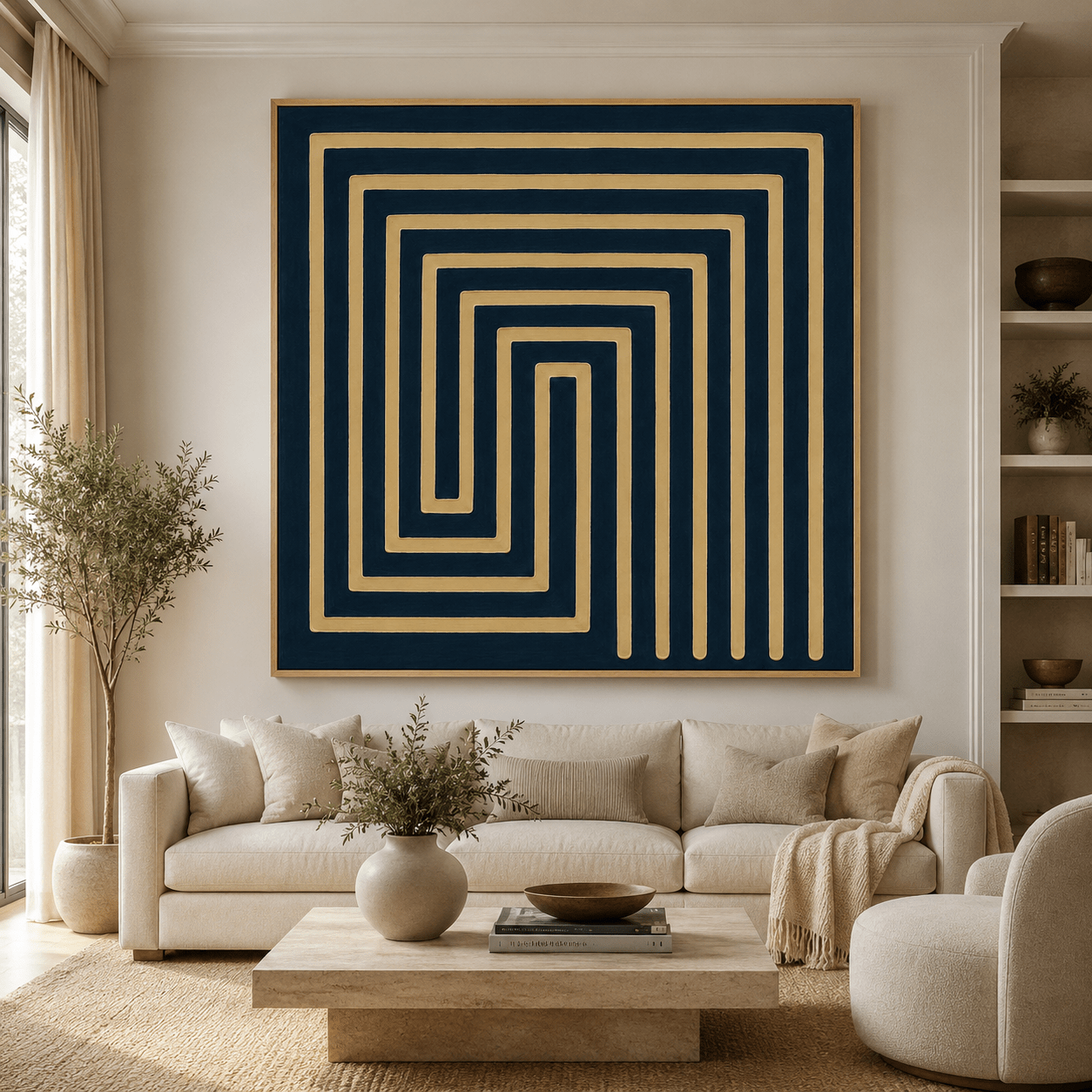 Geometric Abstract Wall Art Canvas Print — Labyrinth by Rossetti Art