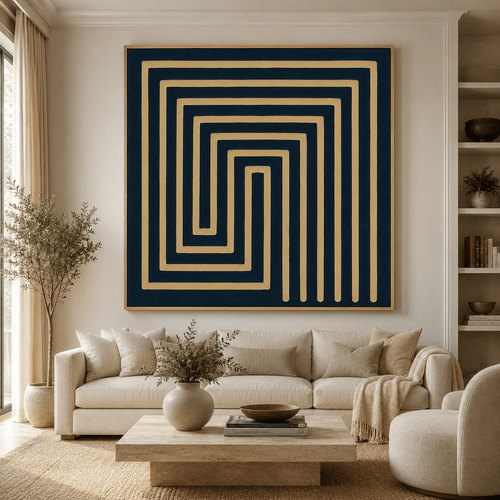 Geometric Abstract Wall Art Canvas Print — Labyrinth by Rossetti Art
