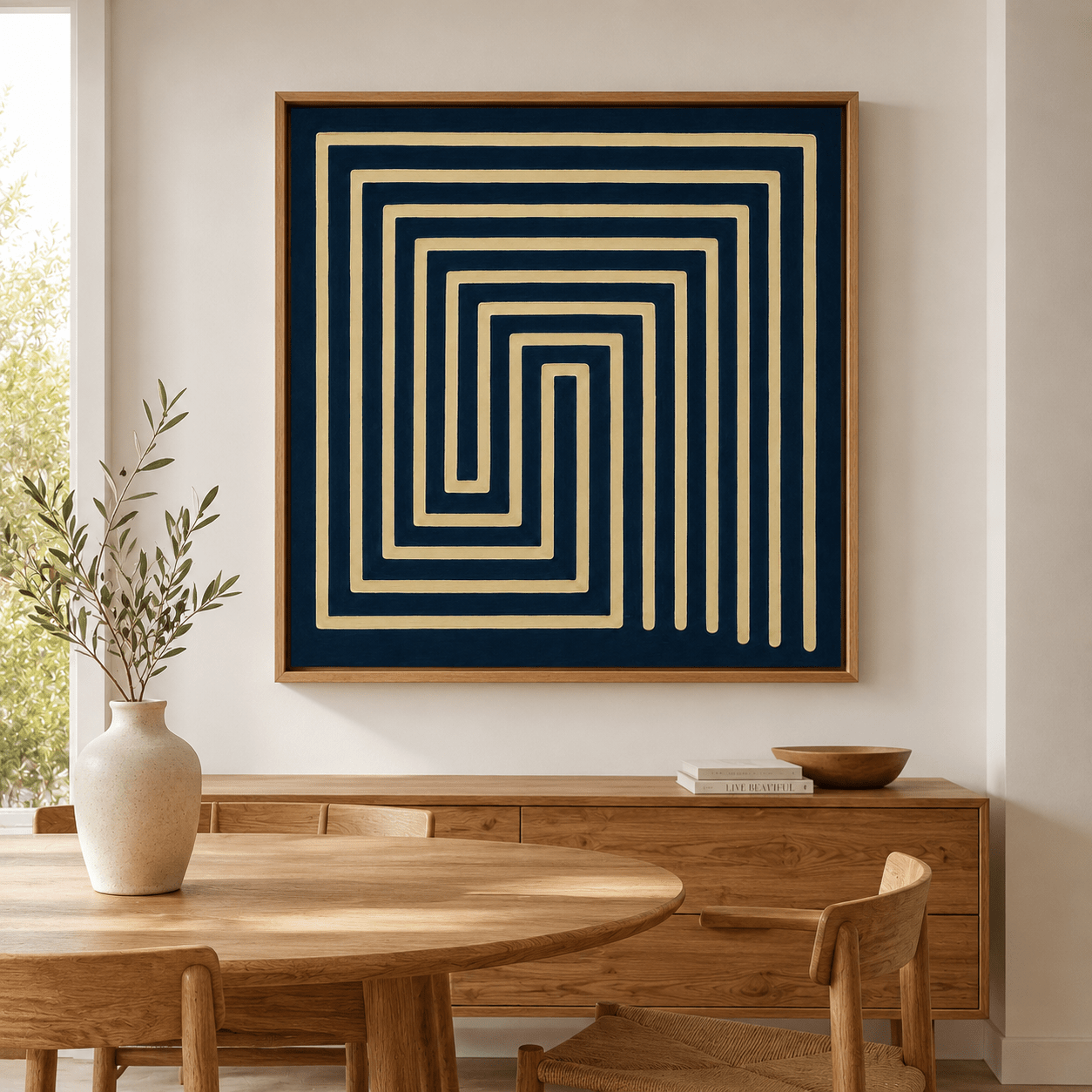 Geometric Abstract Wall Art Canvas Print — Labyrinth by Rossetti Art