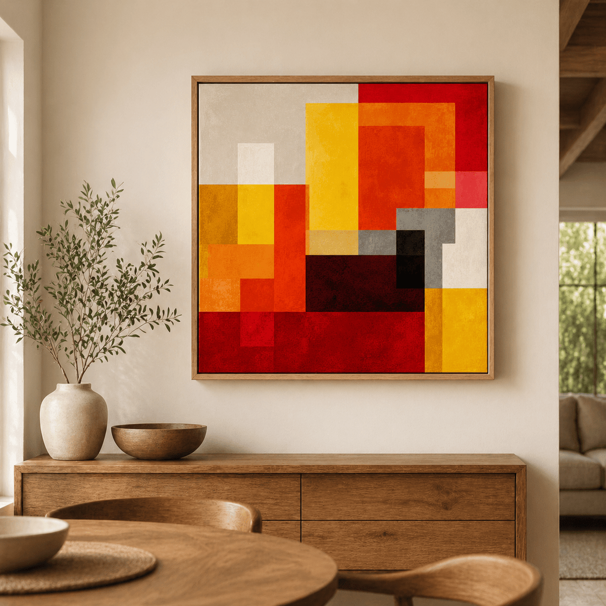 Geometric Art Print Canvas— Solar Grid by Rossetti Art