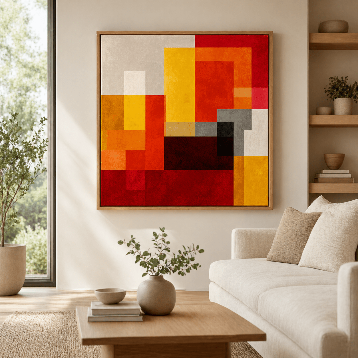 Geometric Art Print Canvas— Solar Grid by Rossetti Art