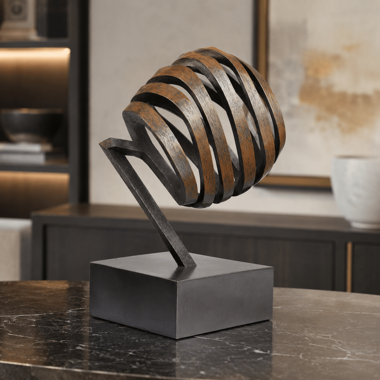 Geometric Sculpture — Momentum Sphere by Rossetti Art