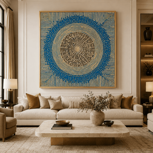 Geometric Wall Art Canvas — Golden Frequency Canvas Print | Rossetti Art