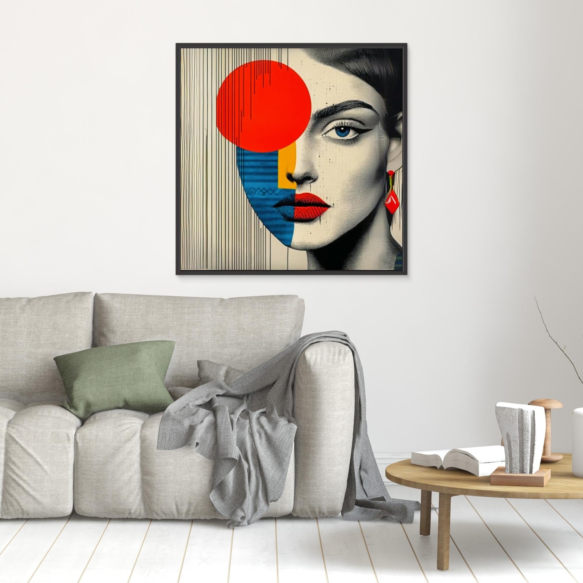 Canvas Print : Abstract Vision - Modern Geometric Portrait Art Print 