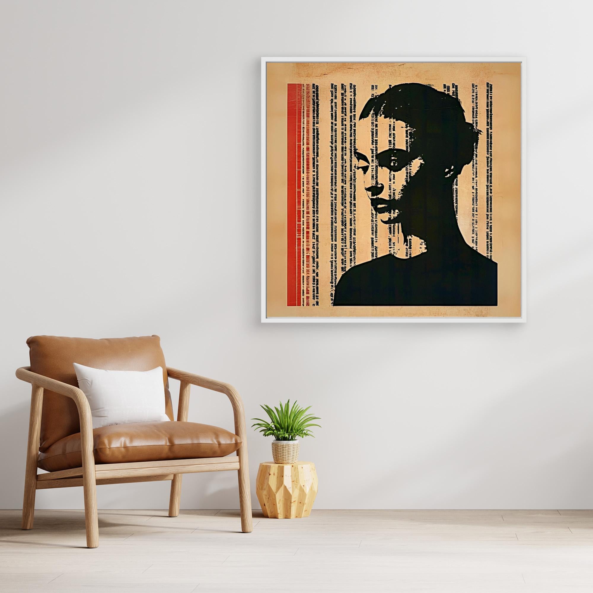 Canvas Print: Coded Identity - Abstract Portrait Art