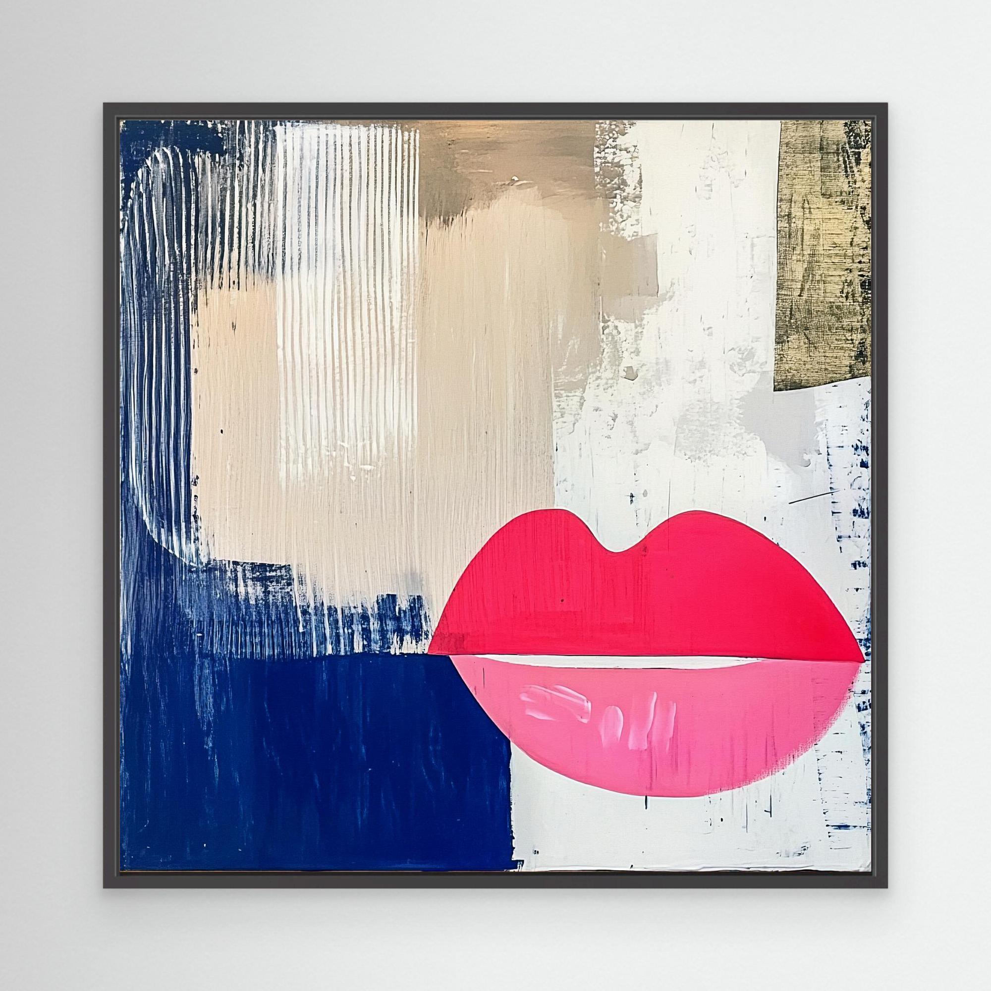  Canvas Print : Lips Abstract Print – Modern Wall Art on Canvas