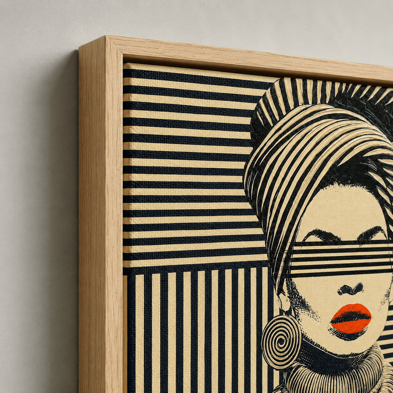 Graphic Portrait Canvas Print — Veiled by Rossetti Art