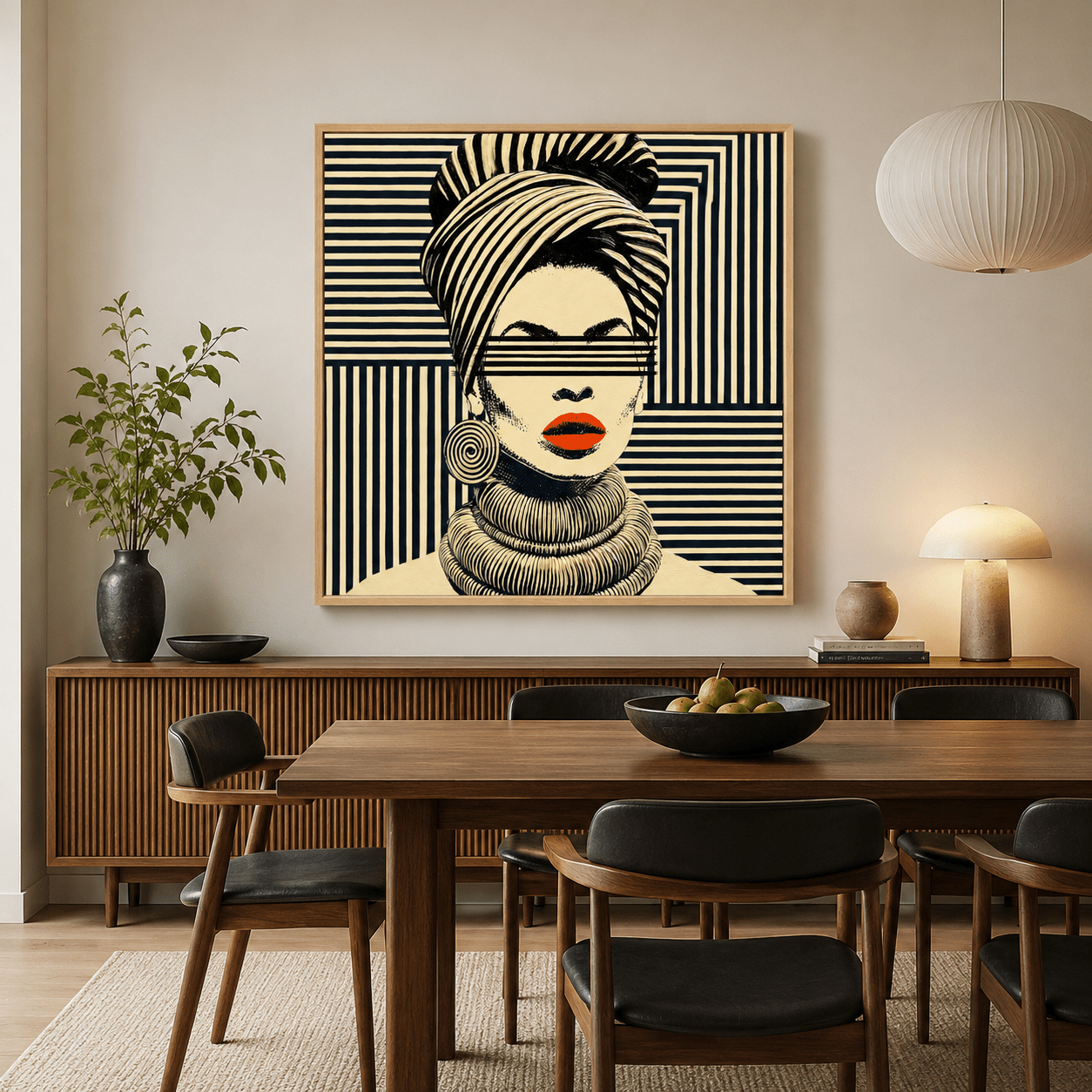 Graphic Portrait Canvas Print — Veiled by Rossetti Art