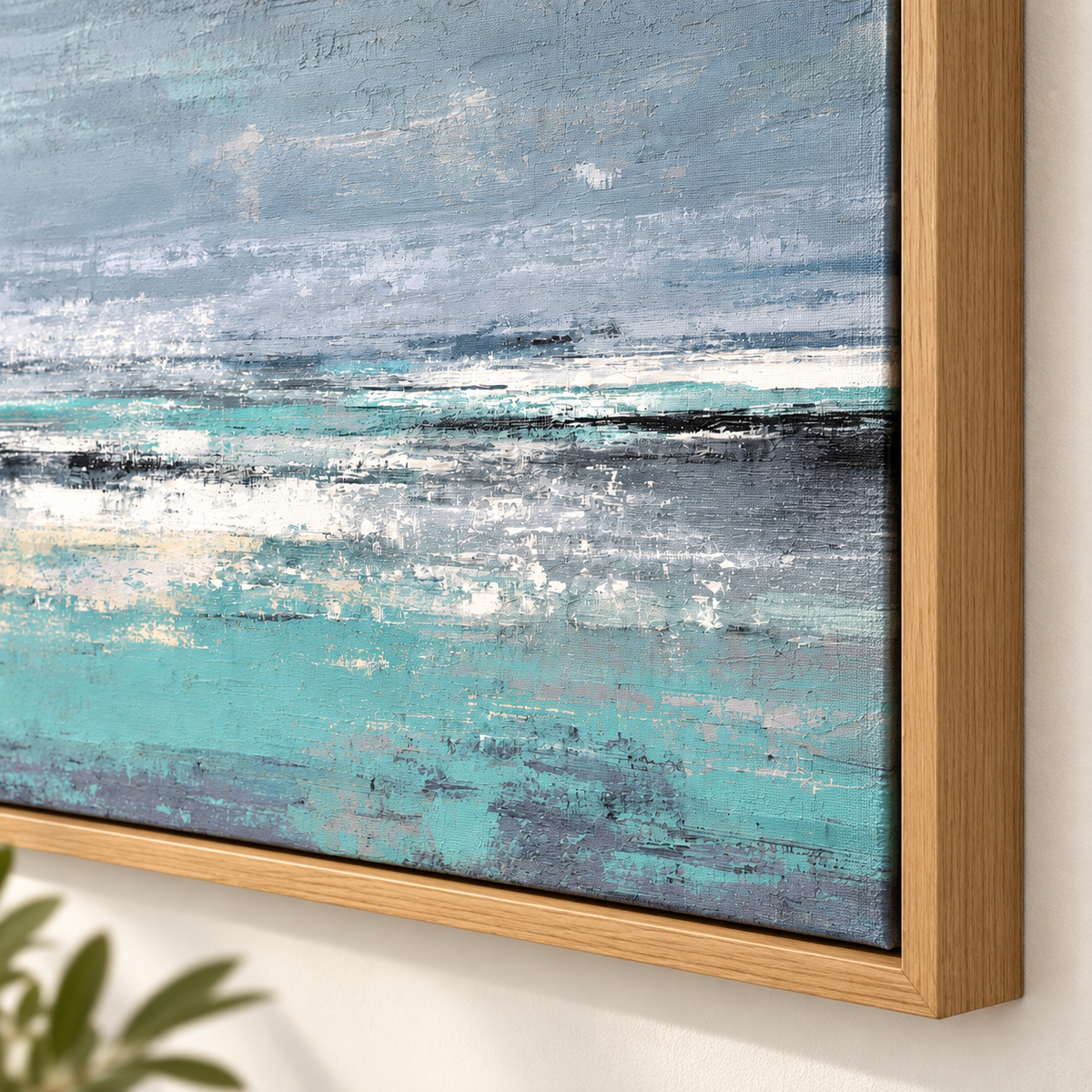 Gray and Turquoise Wall Art – Tidal Grey by Rossetti Art