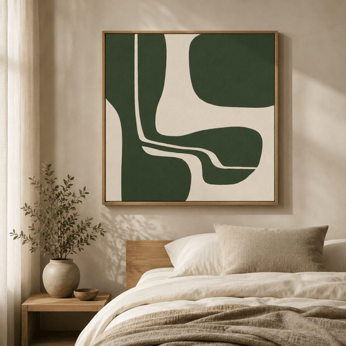 Green Abstract Painting Canvas Print — Forest Contour by Rossetti Art