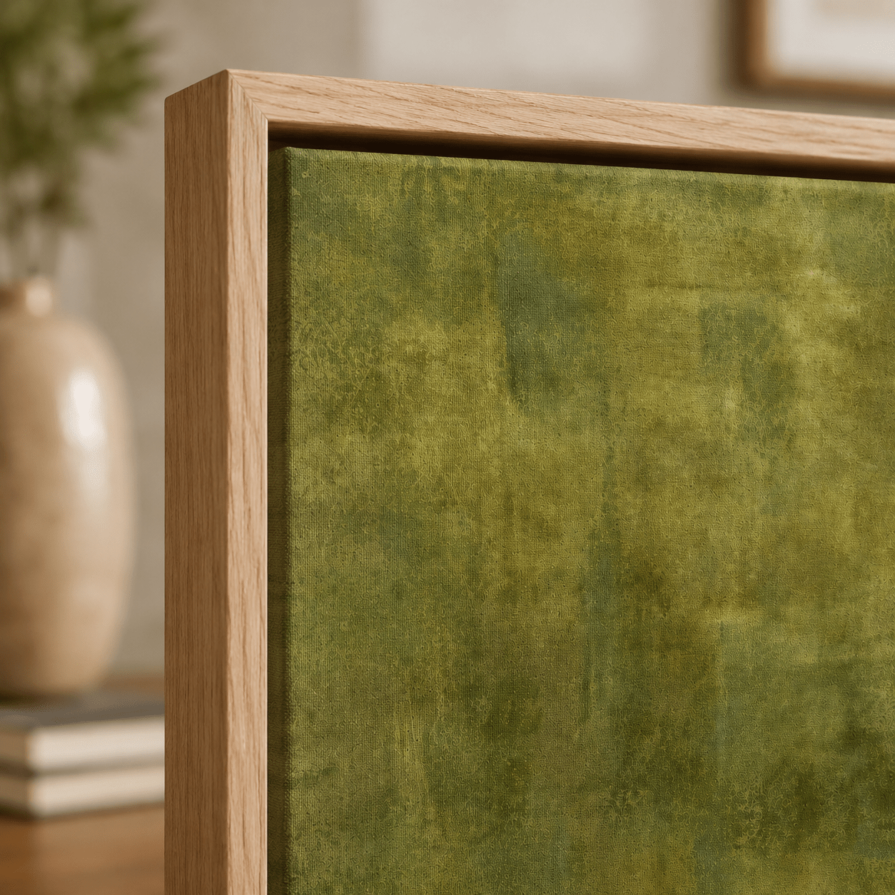 Green Abstract Painting Large Canvas Print — Patina by Rossetti Art