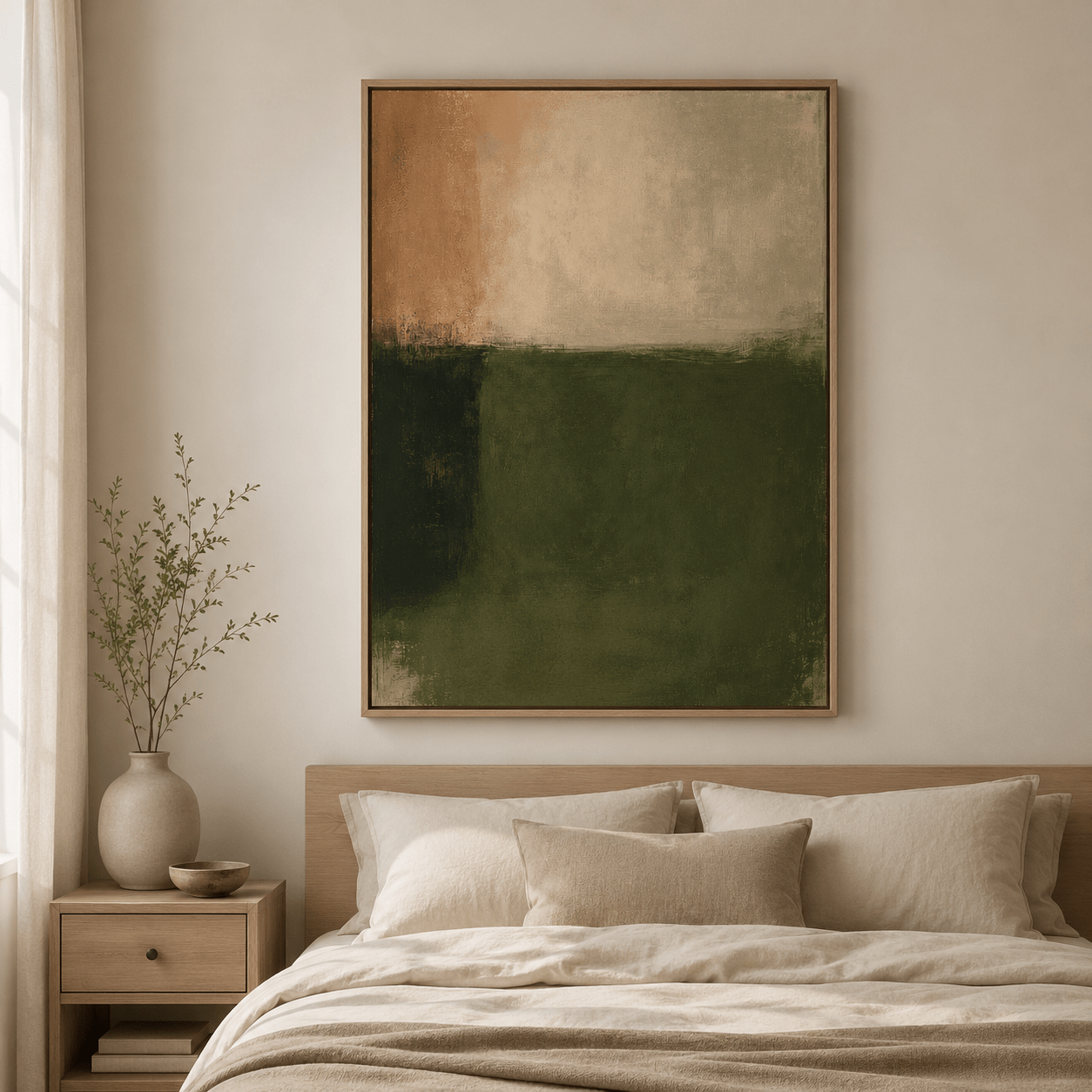 Green Abstract Painting on Canvas — Private View | Rossetti Art