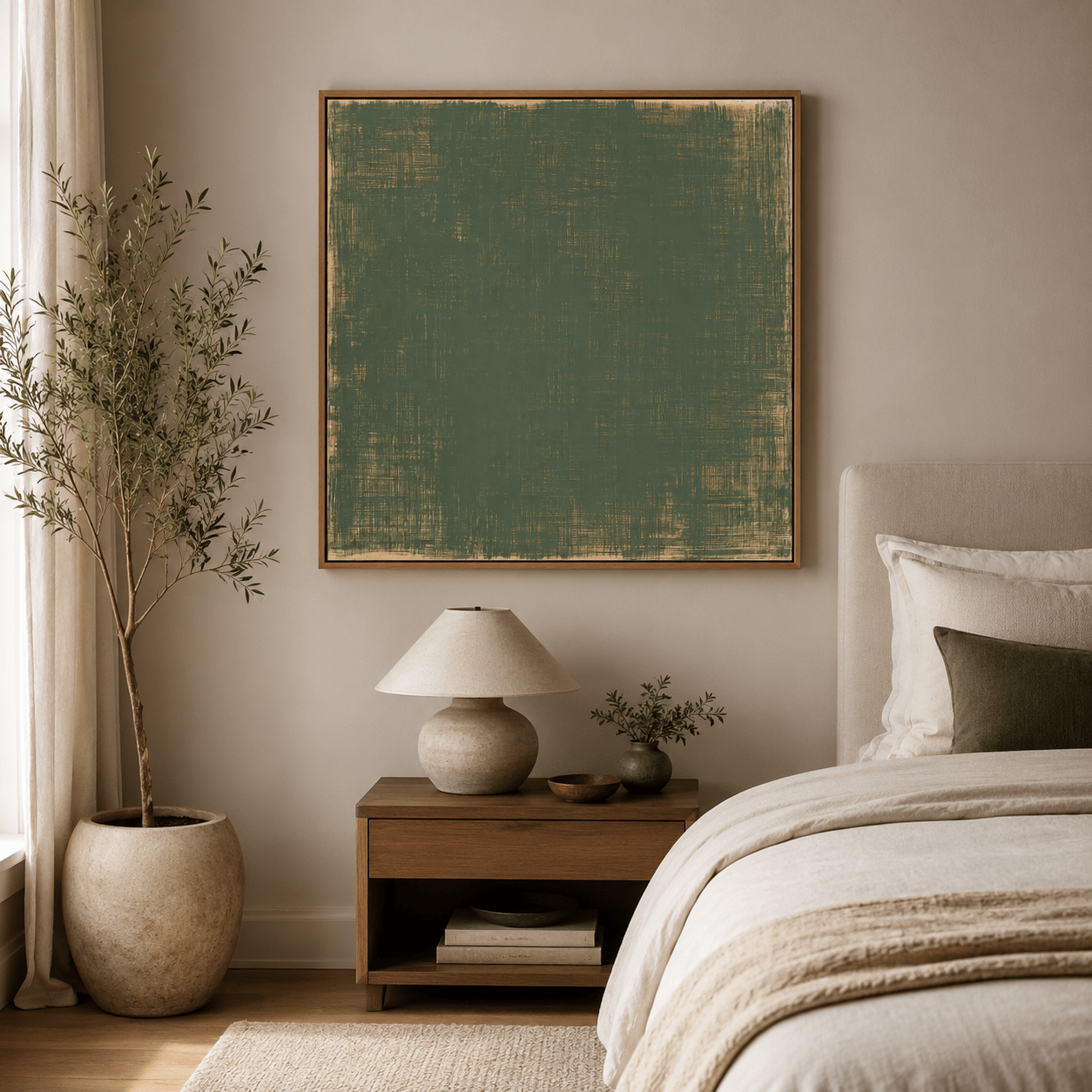 Green Abstract Wall Art Canvas Print — Moss Field | Rossetti Art