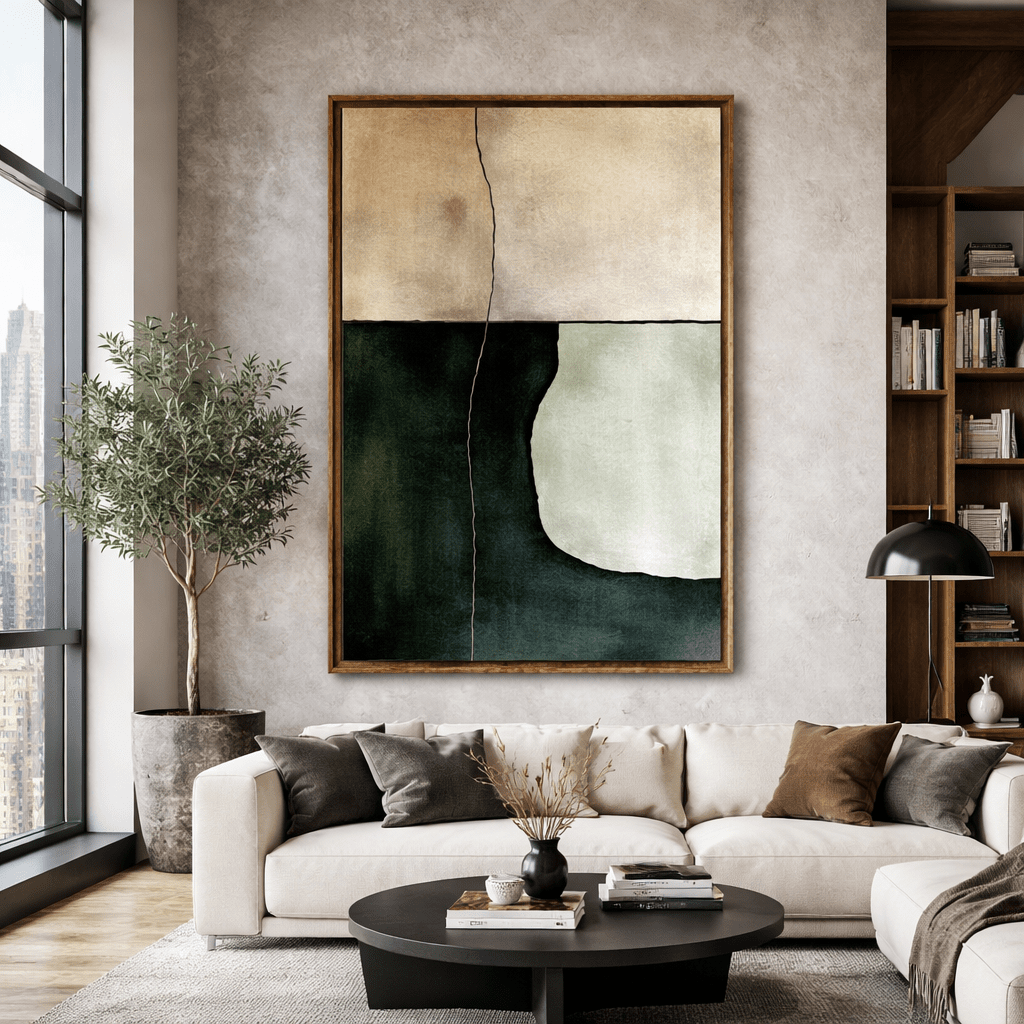 Green and Beige Painting