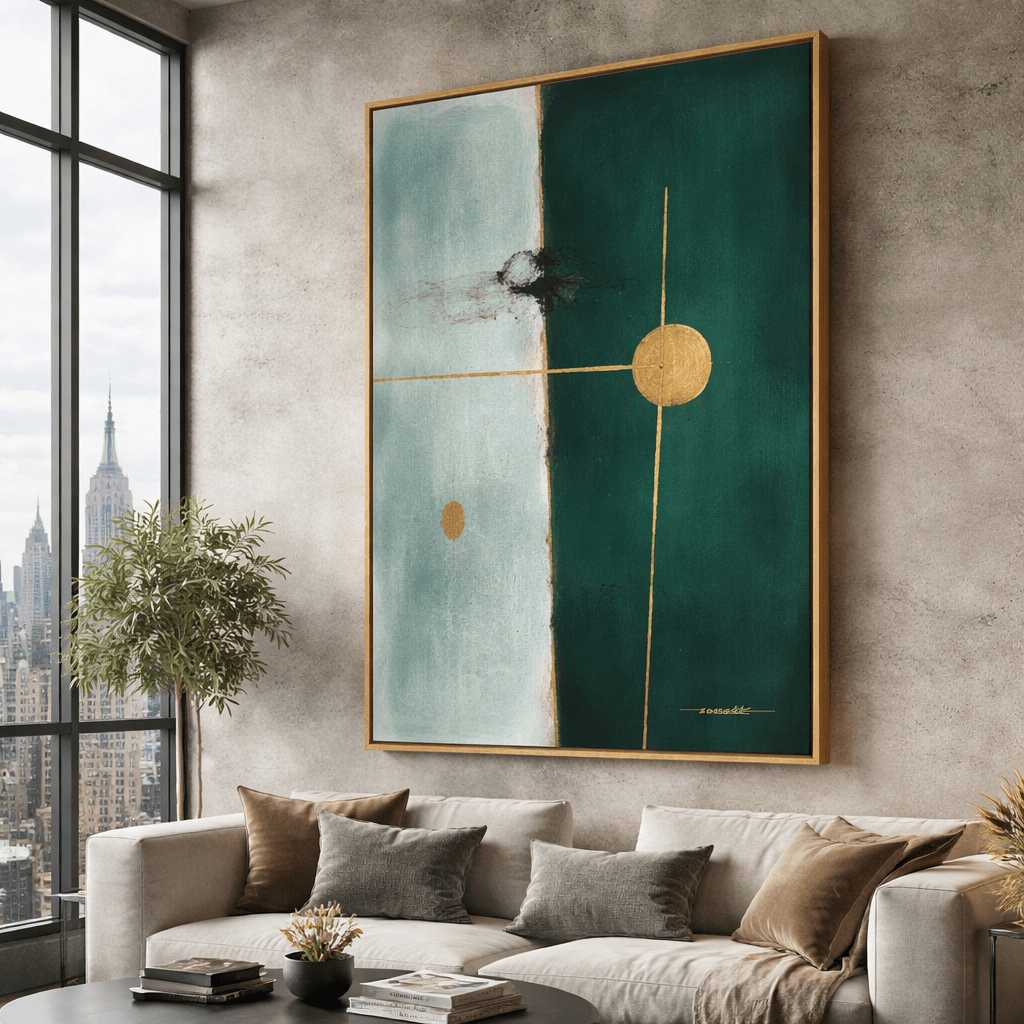 Green and Gold Prints Canvas