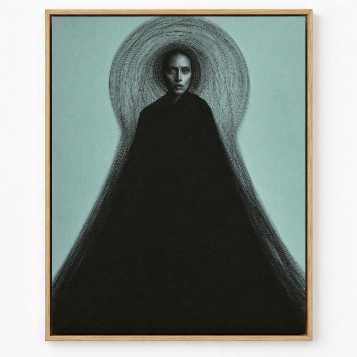 Halo Wall Art Canvas Print – Keyhole Veil floater frame detail by Rossetti Art