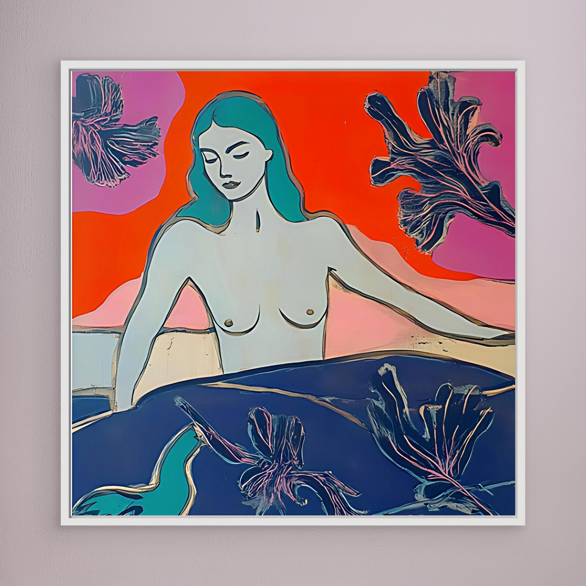 Canvas Print: Ocean Muse - Feminine Abstract Figurative Art