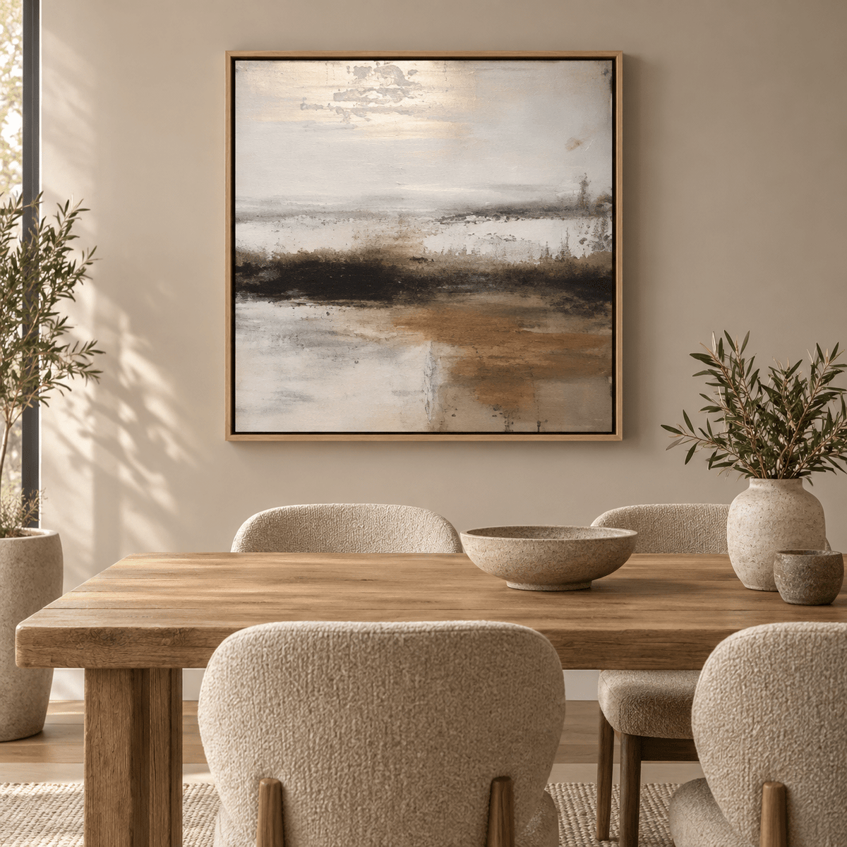 Textured impasto detail of Golden Horizon painting by Rossetti Art