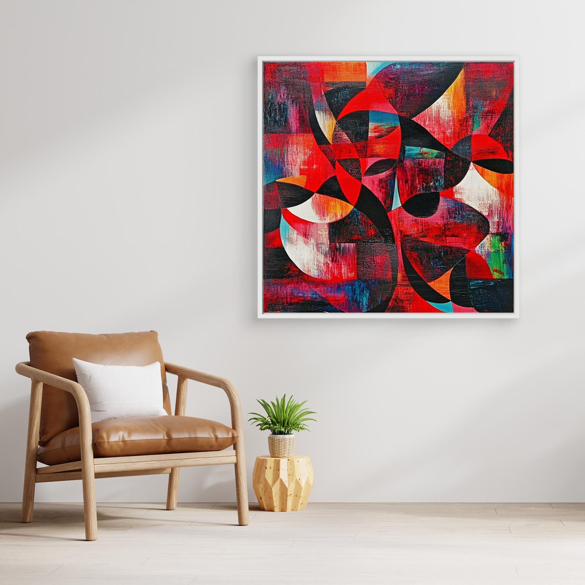 Canvas Print : Rhythms in Red | Abstract Geometric Wall Art | Modern Canvas