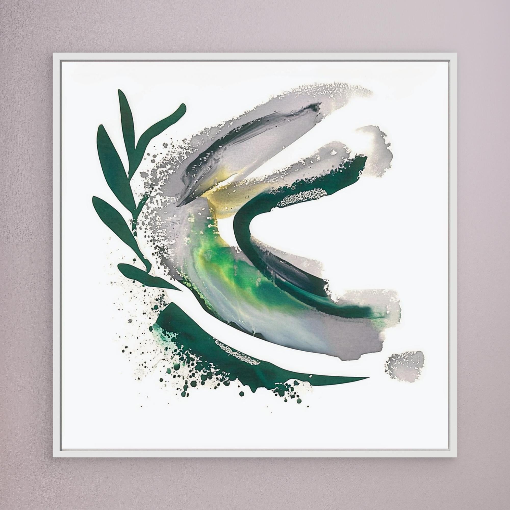 Canvas Print: Verdant Motion Flow – Abstract Botanical Art