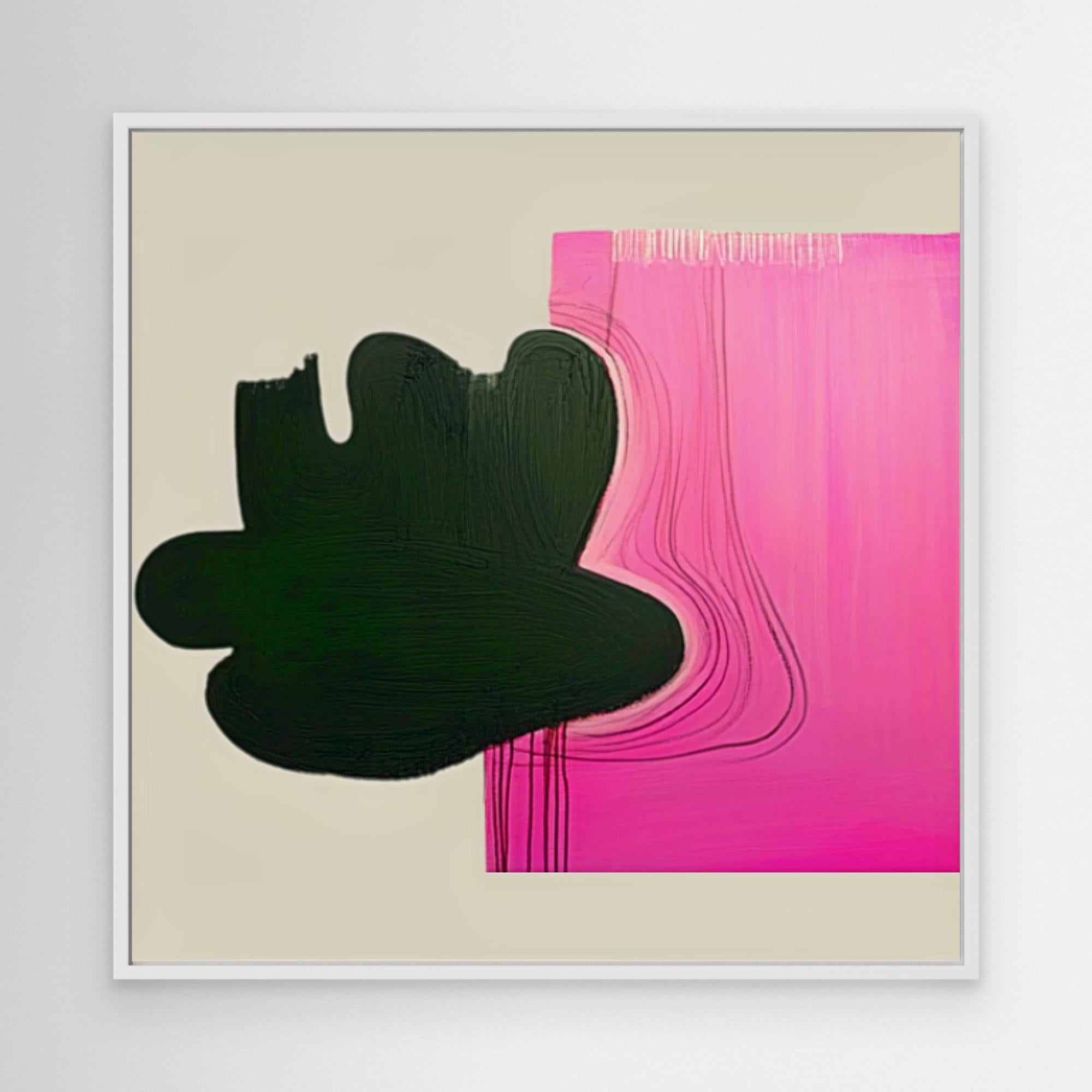 Canvas Print: Abstract Noir & Blush - Bold Modern Art