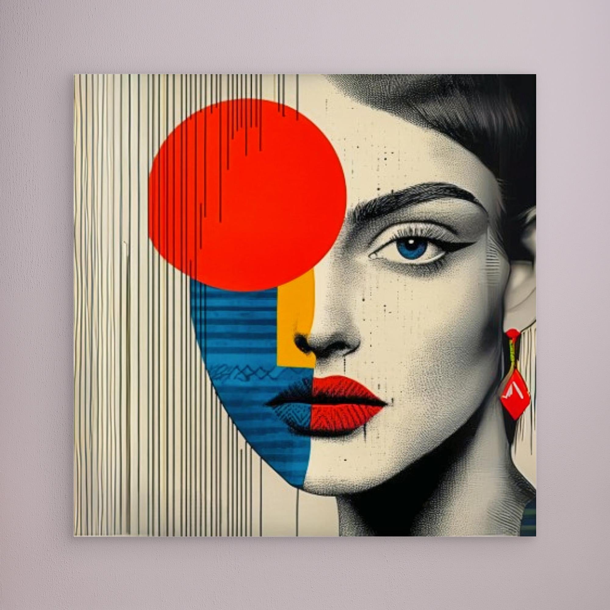 Canvas Print : Abstract Vision - Modern Geometric Portrait Art Print 