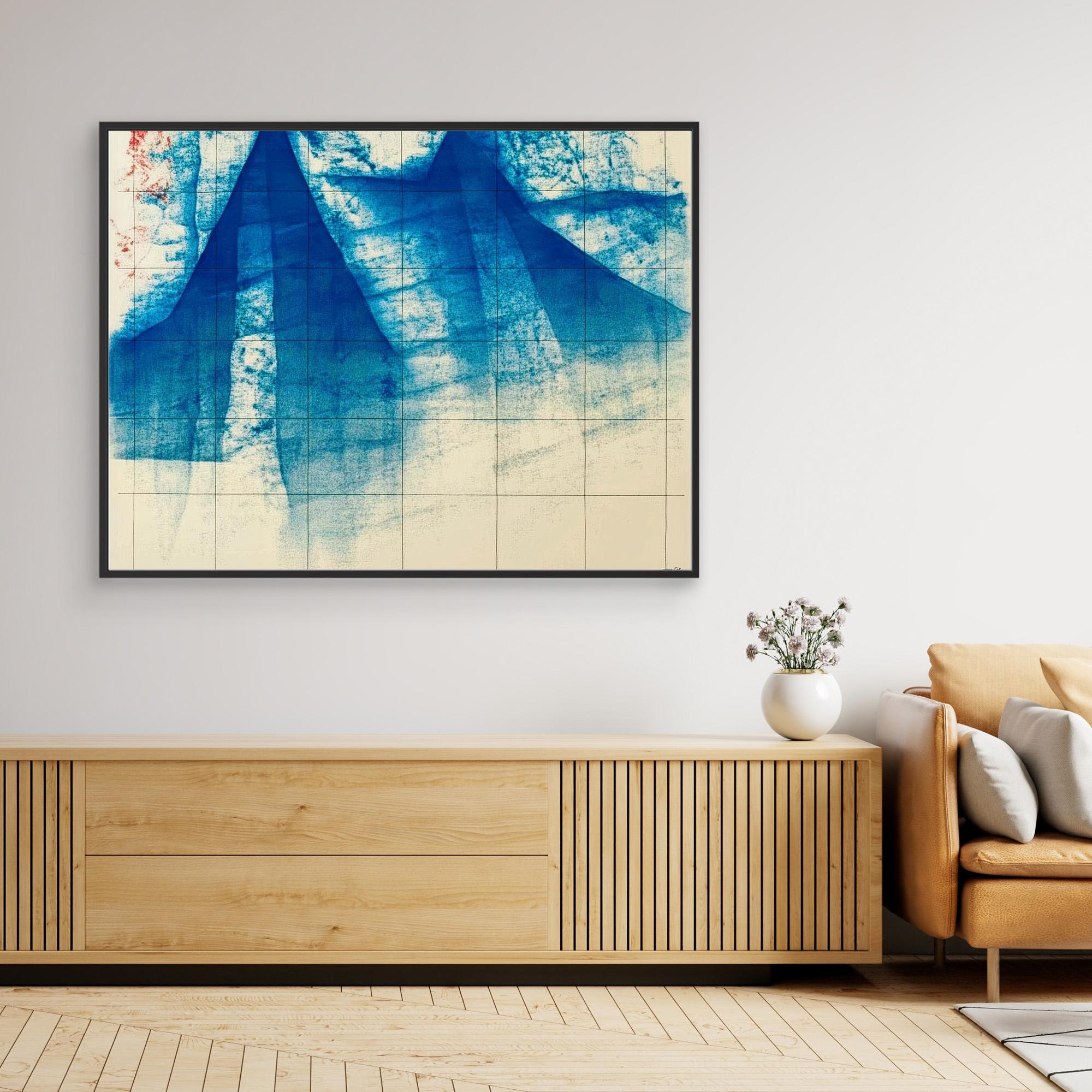 Canvas Print: "Frozen Peaks" – Cyanotype Art Prints