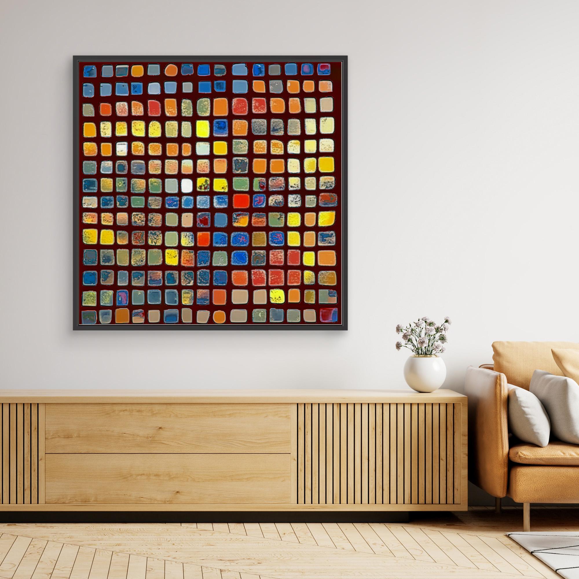 Canvas Print : Color Mosaic - Abstract Multicolor Grid Art