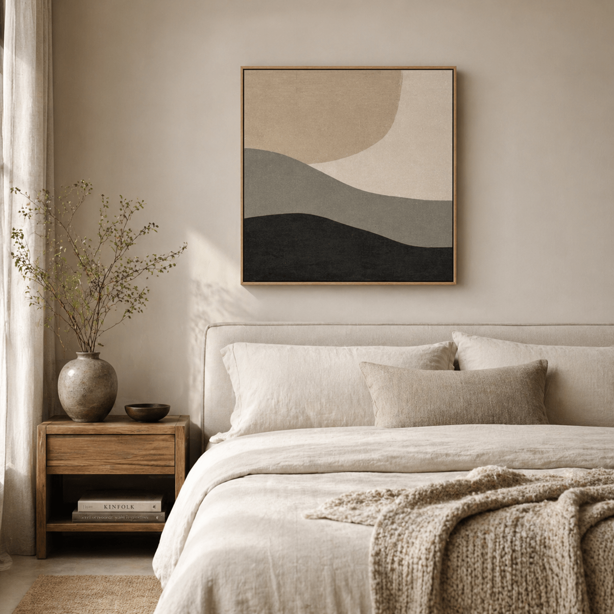 Japandi Wall Art Canvas Print — Dune Light by Rossetti Art