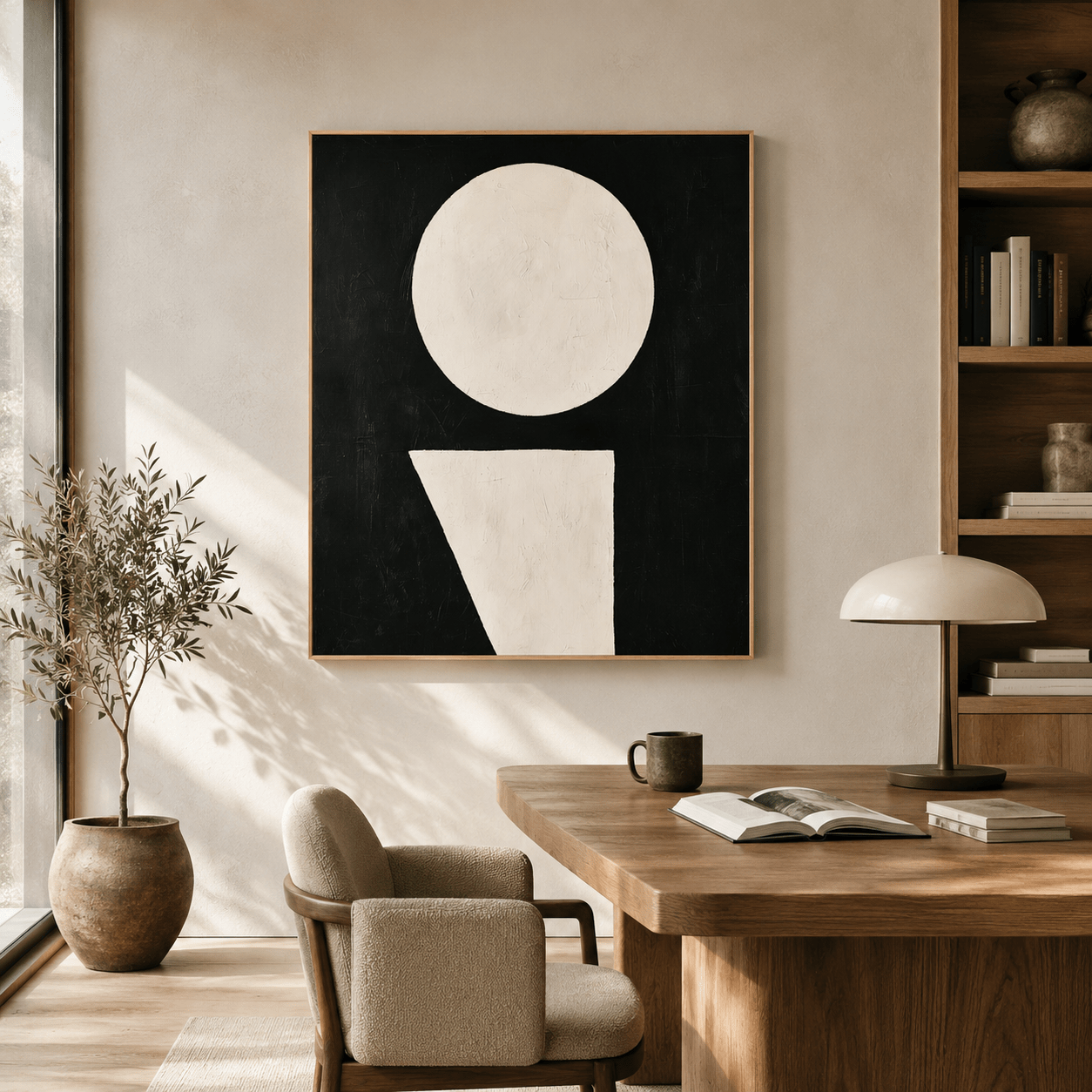 Japandi Wall Art Canvas Print — Moonrise by Rossetti Art